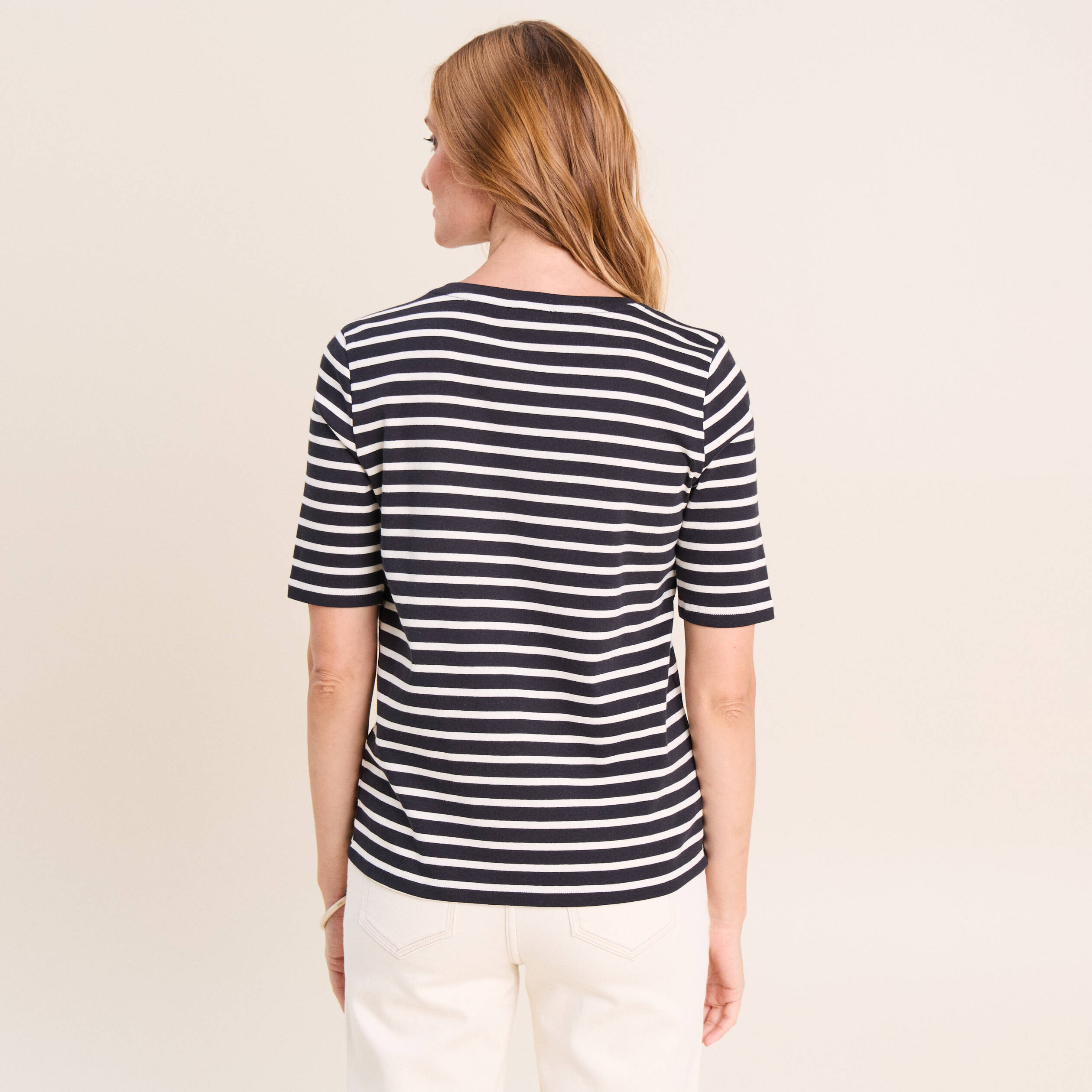 T-shirt col rond noir femme