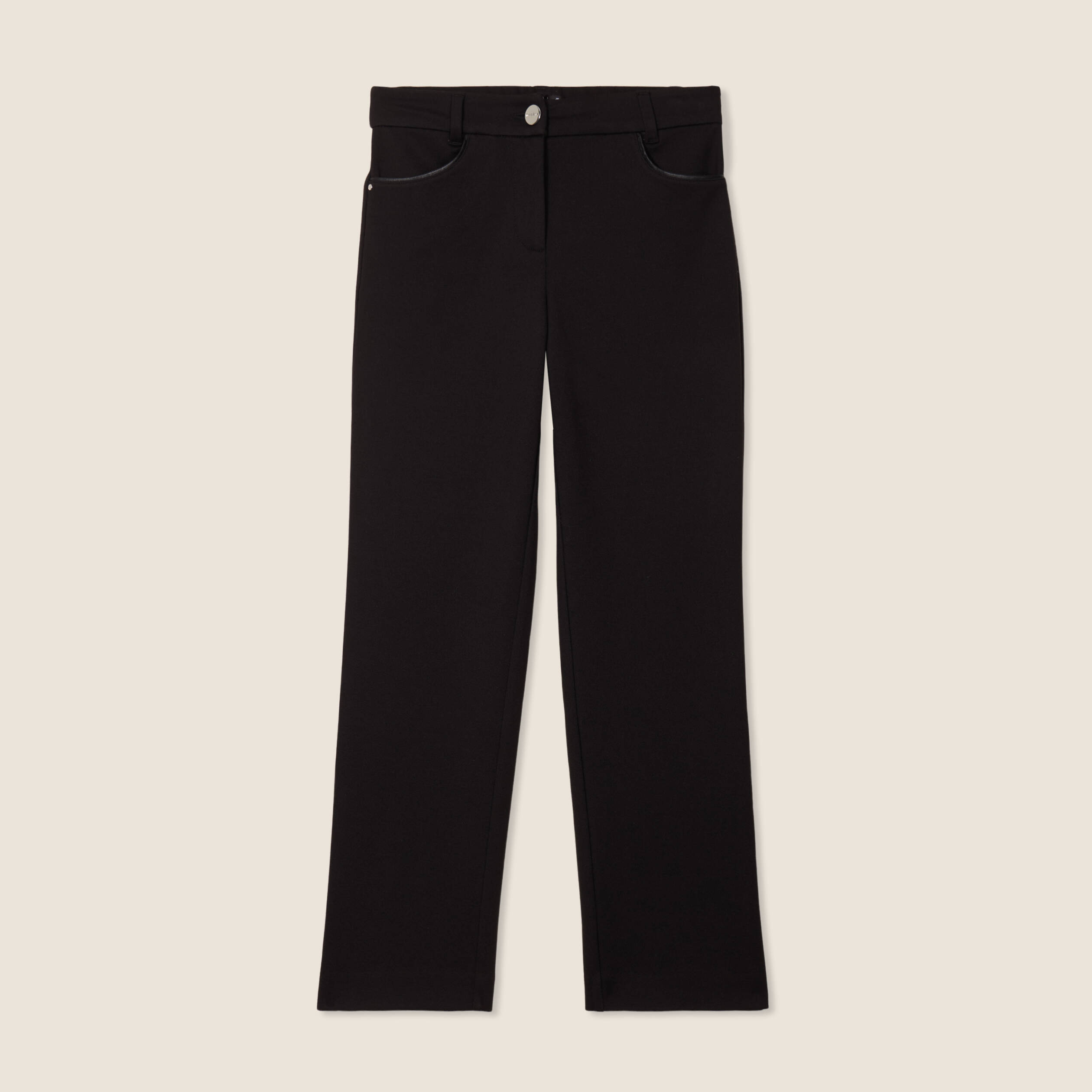 Pantalon droit noir femme