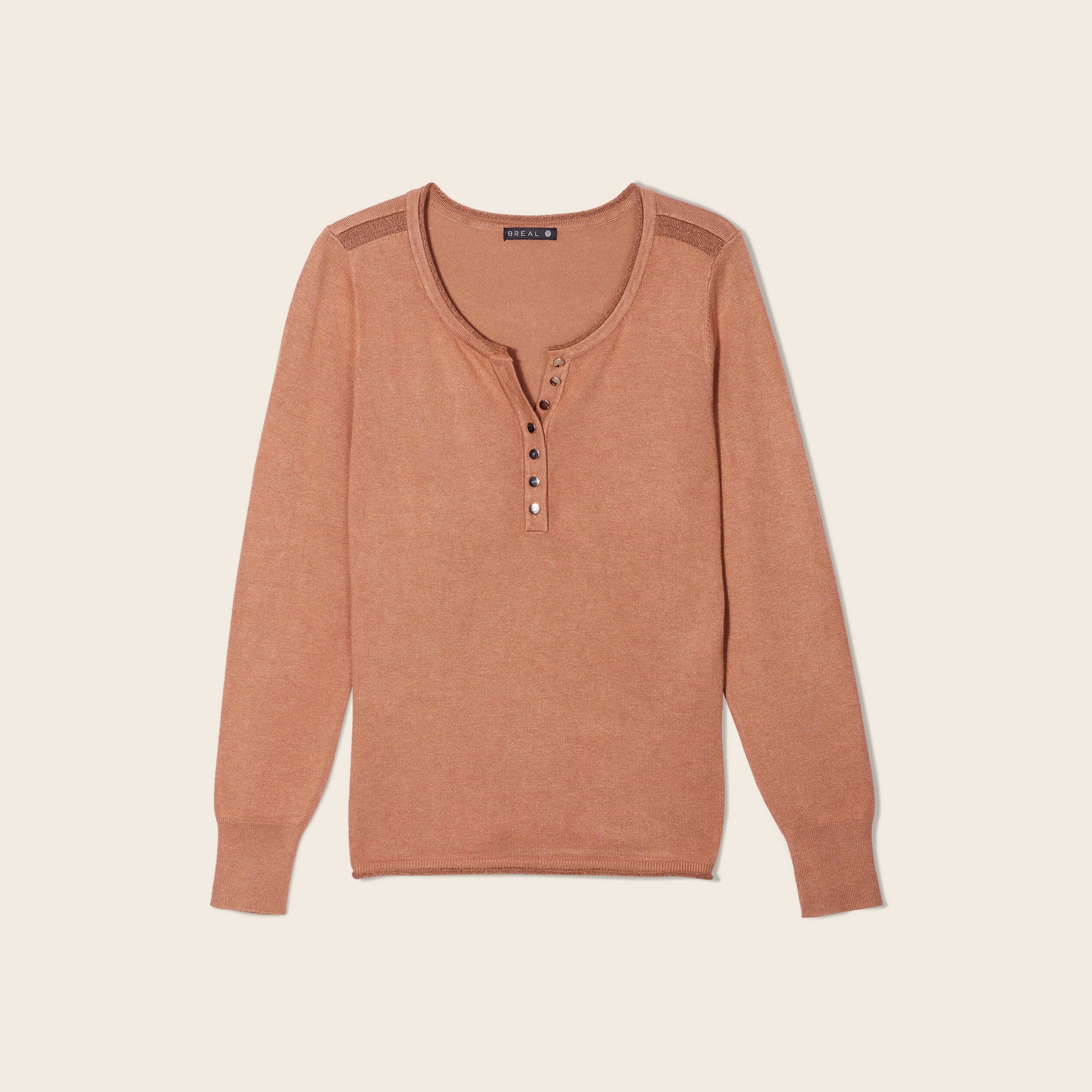 Pull manches longues camel femme