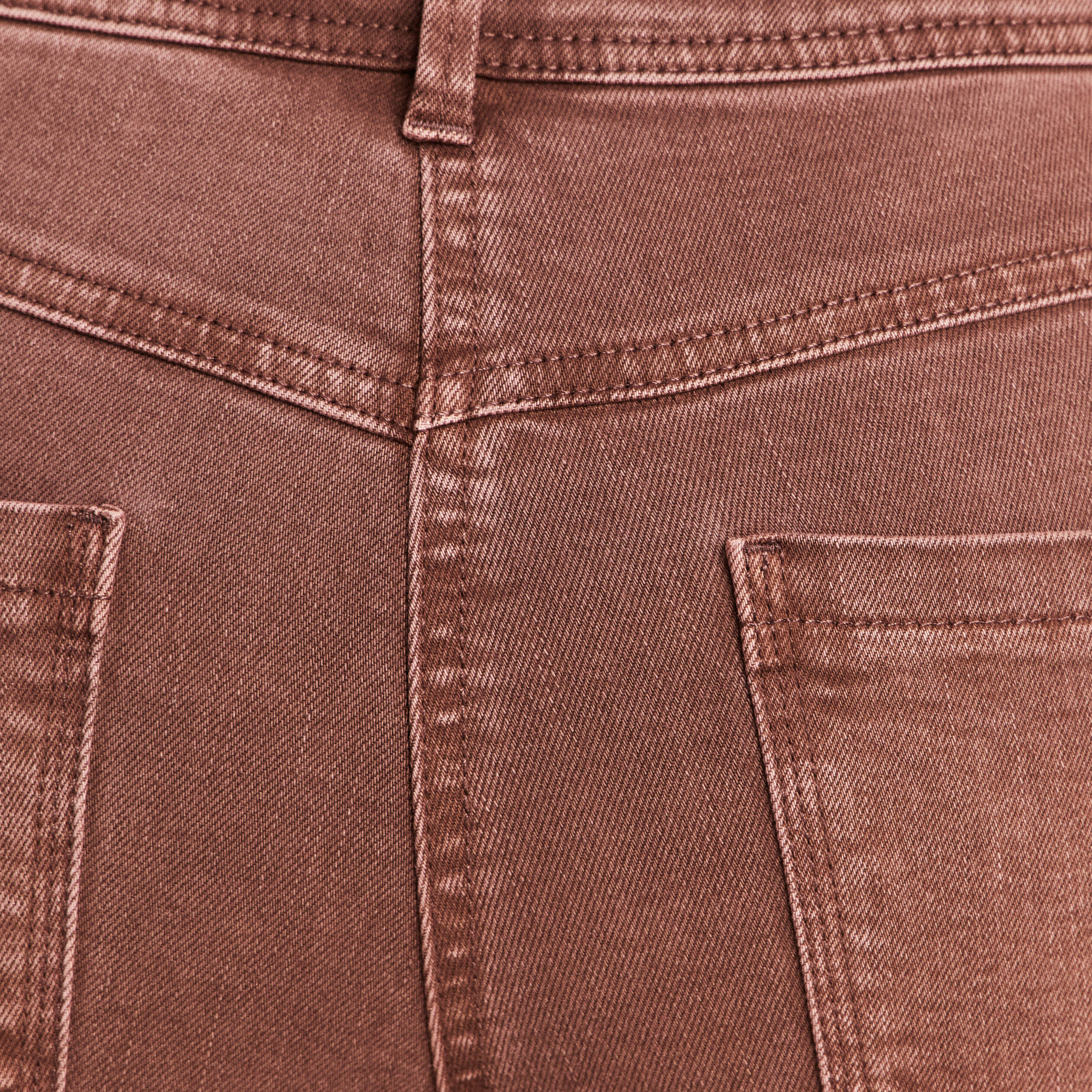 Jean bootcut taille bascul&eacute;e marron femme