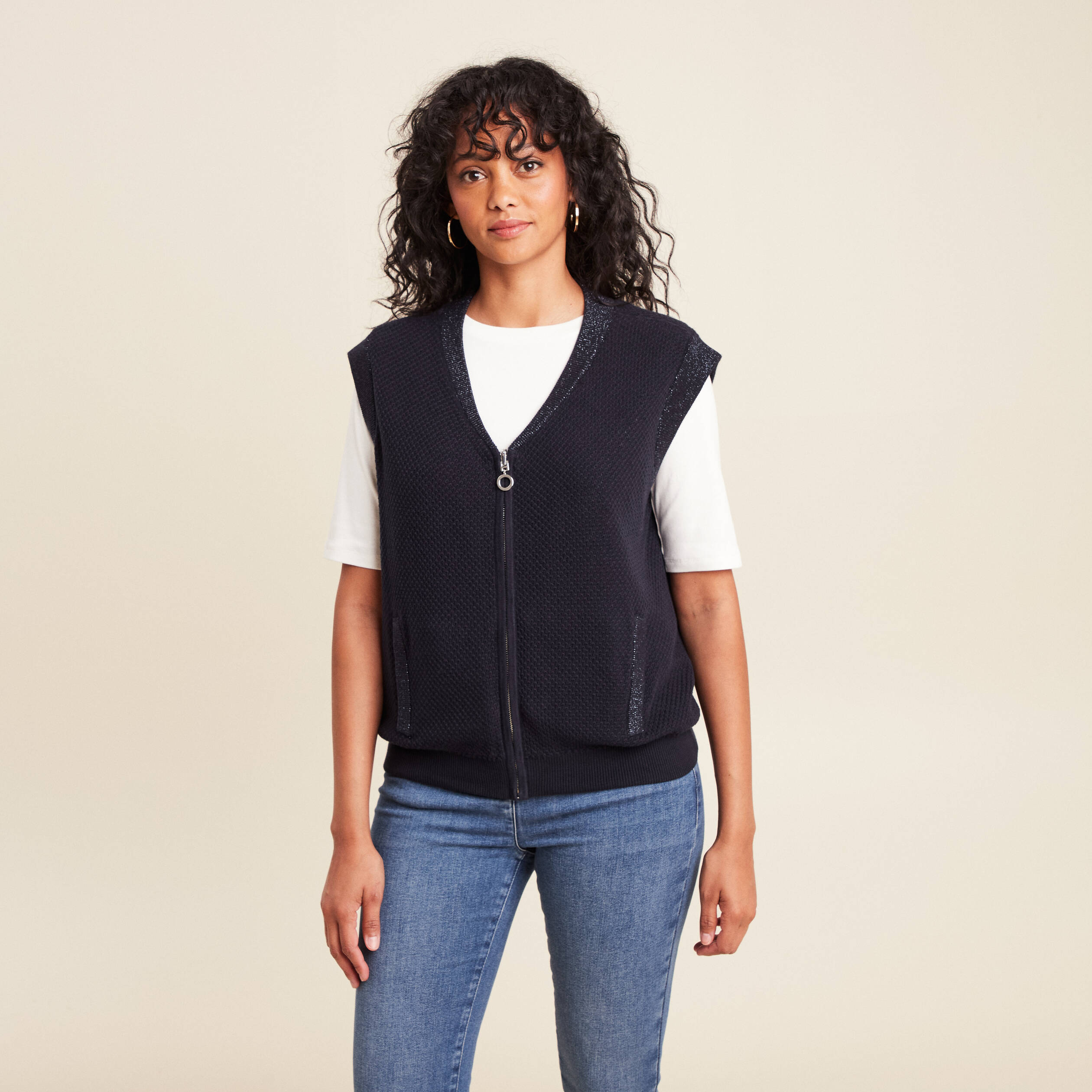 gilet reversible sans manches en coton multicolore femme gilet réversible sans manches en coton multicolore femme