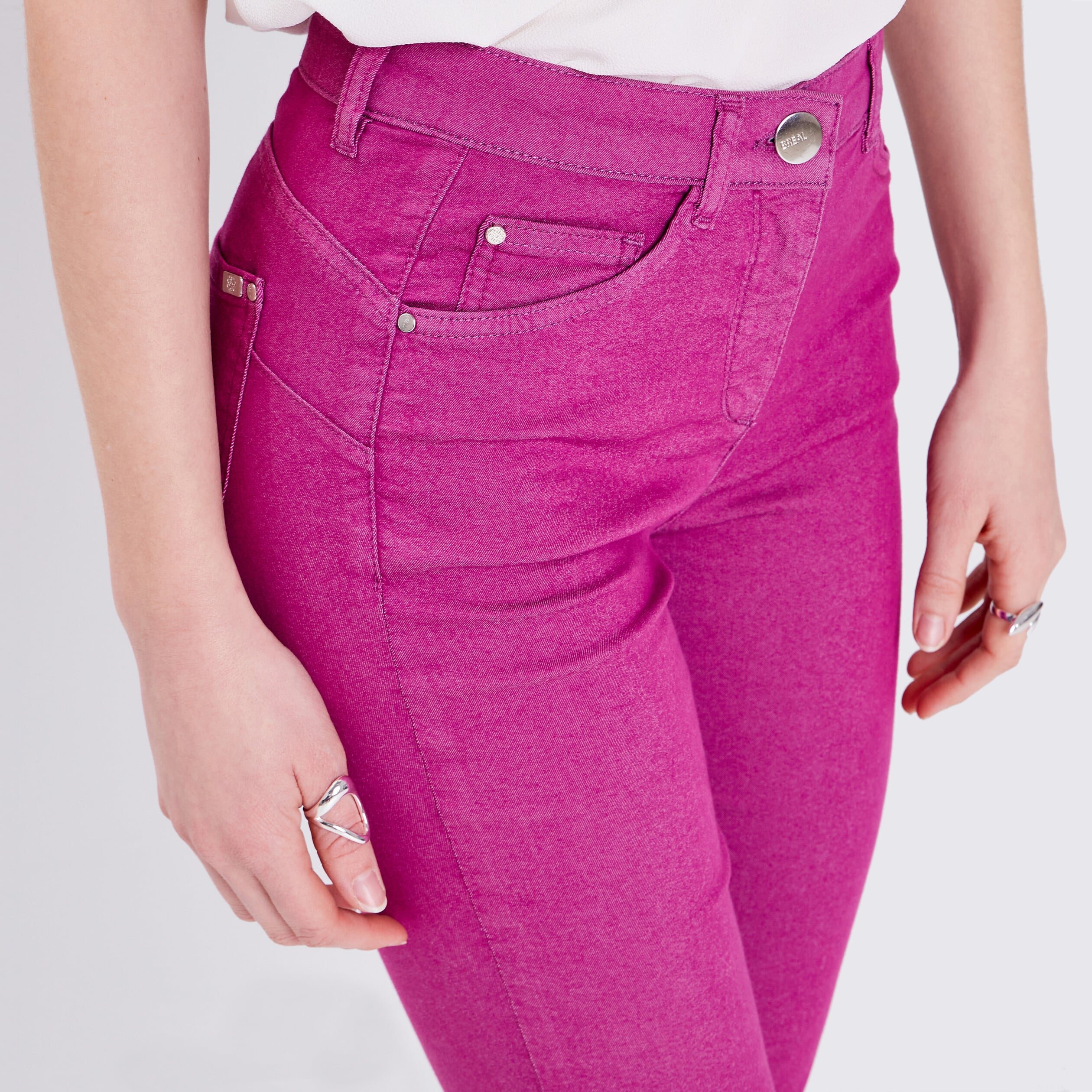 Pantacourt magique Le L&eacute;ger coupe droite mauve femme