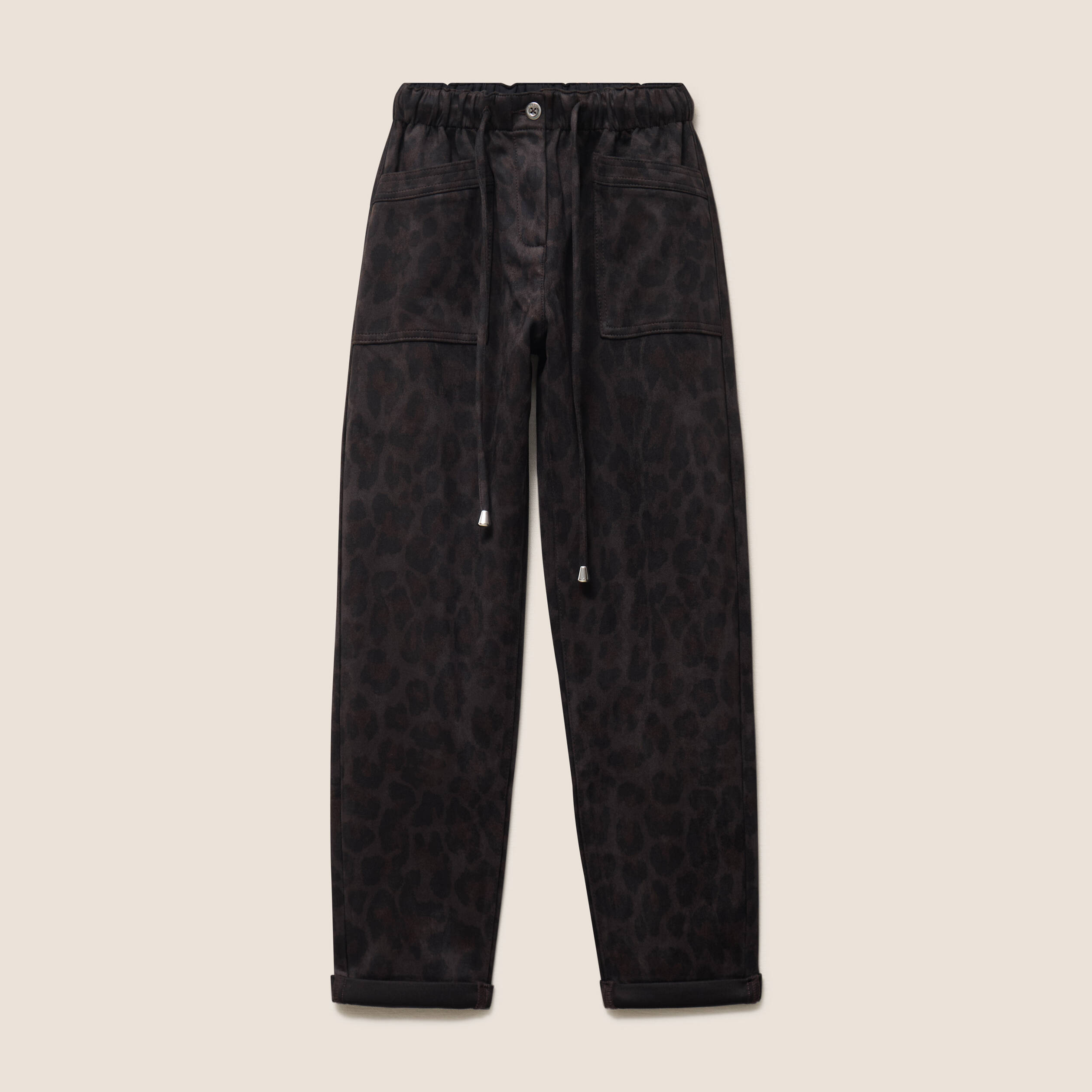 Pantalon coupe mom 7/8&egrave;me vert kaki femme