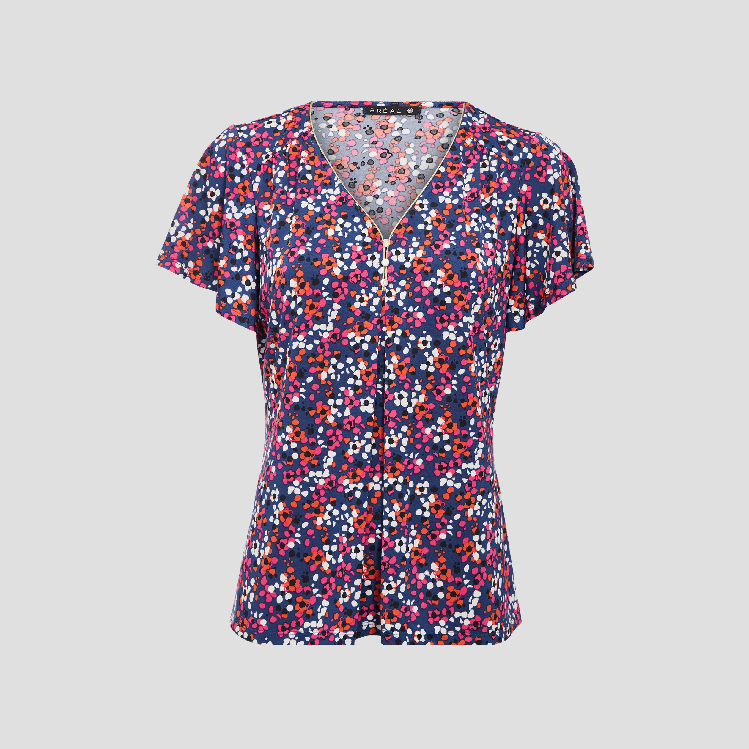 T-shirt manches courtes bleu foncé femme