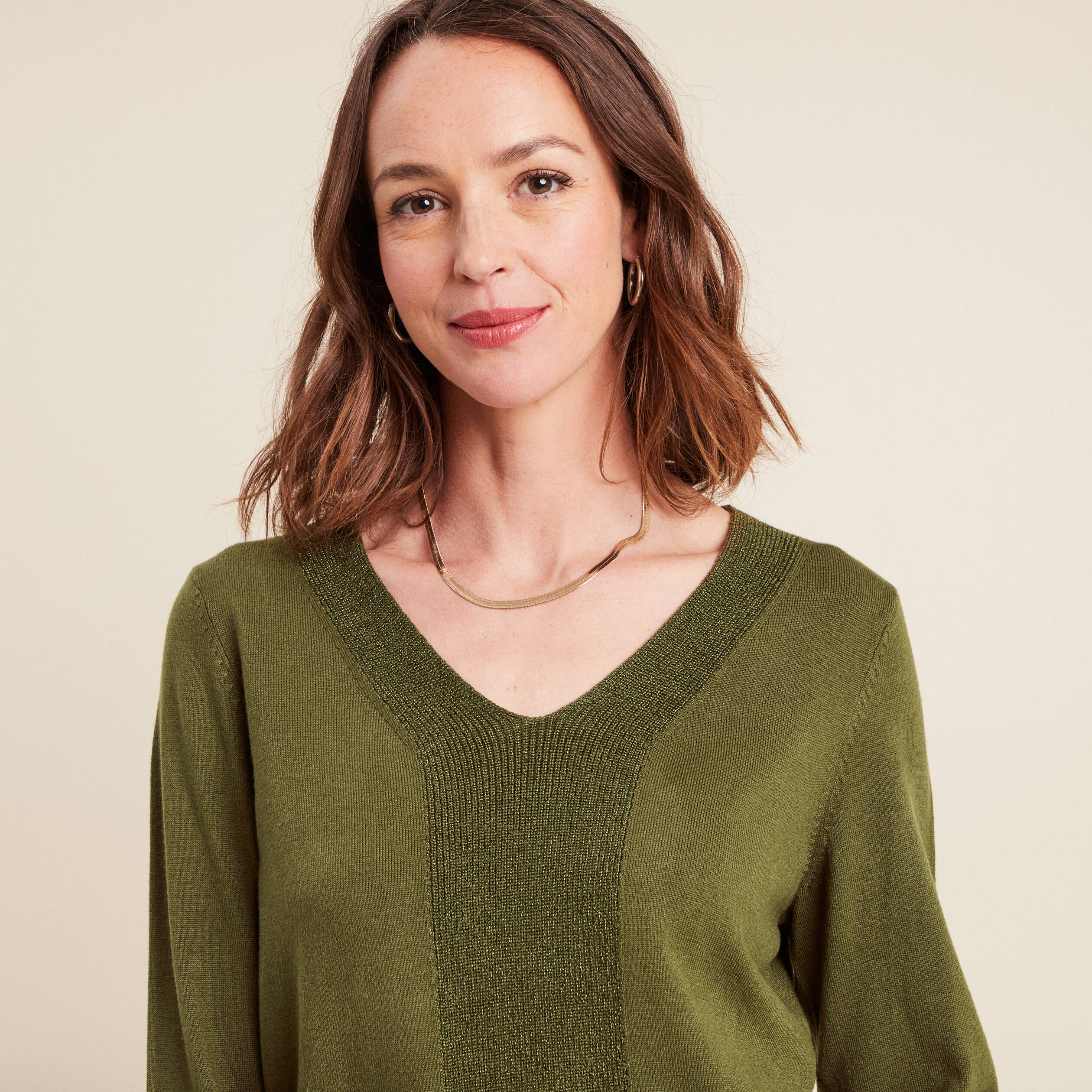 Gilet réversible manches longues vert kaki femme | Bréal