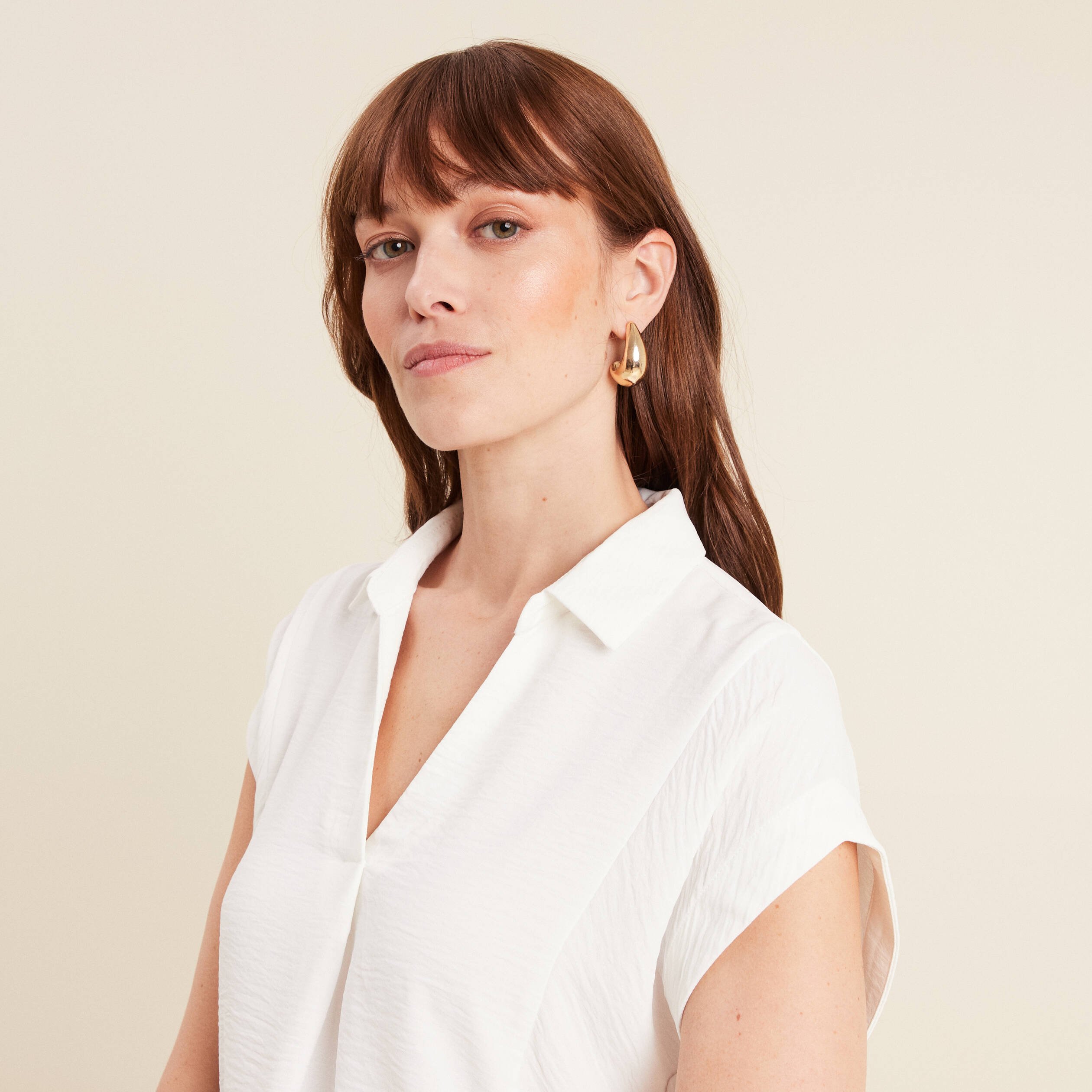blouse manches courtes ecru femme Blouse manches courtes ecru femme