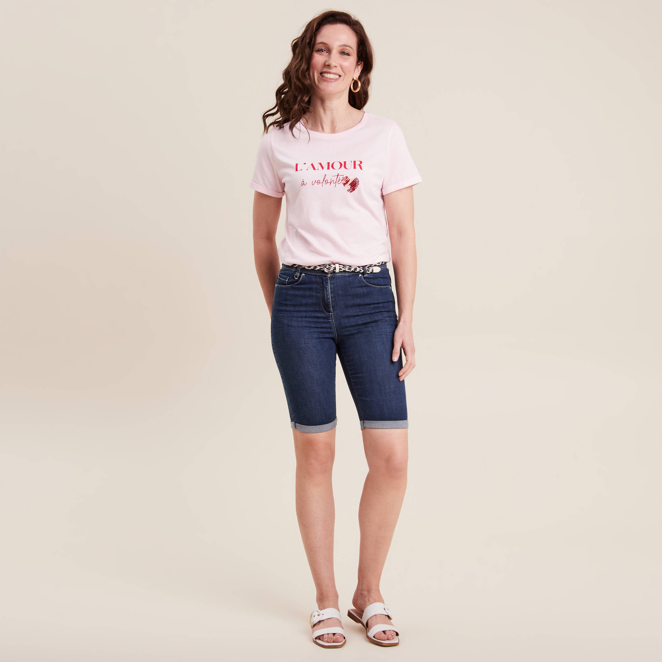 T-shirt manches courtes rose femme