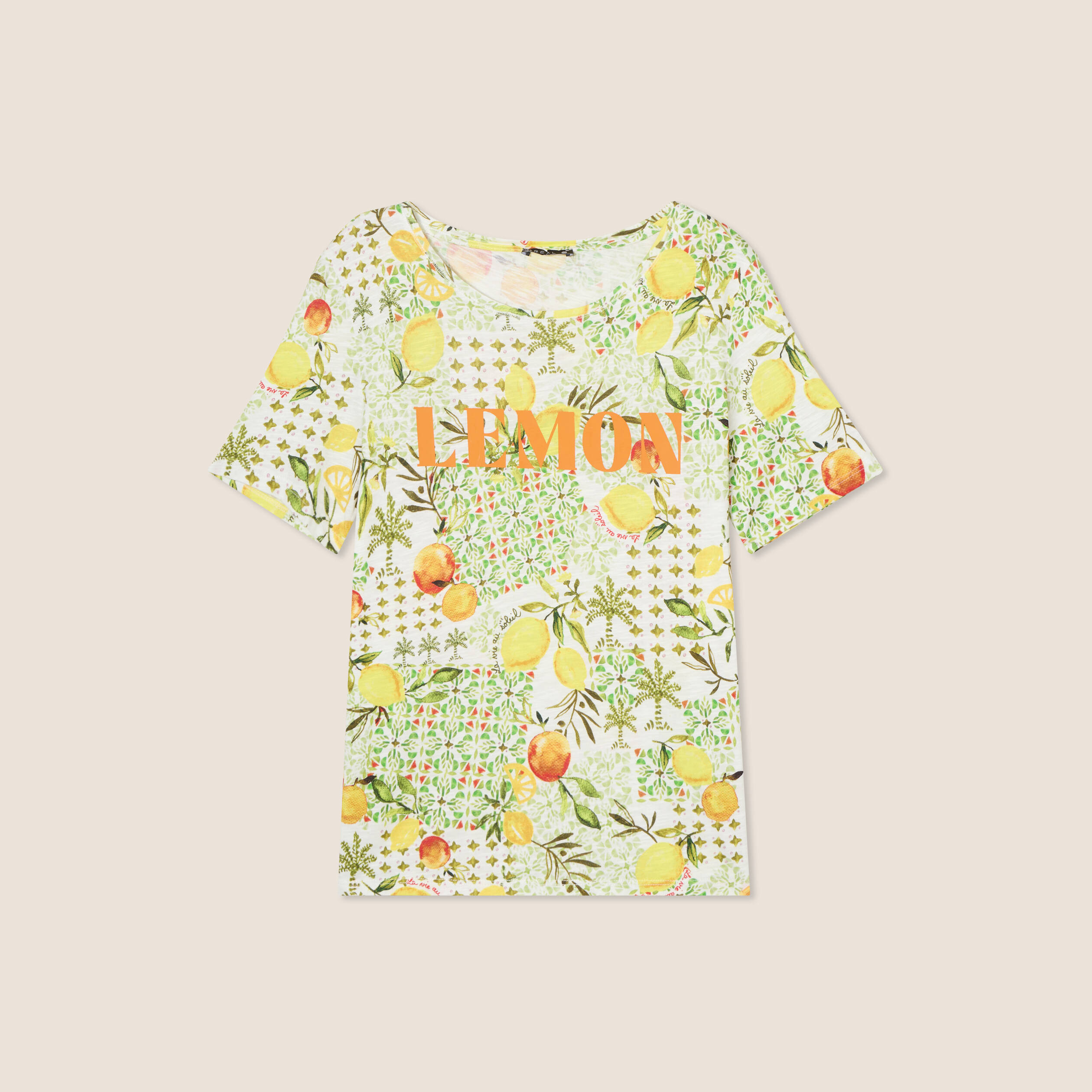 T-shirt manches courtes jaune citron femme