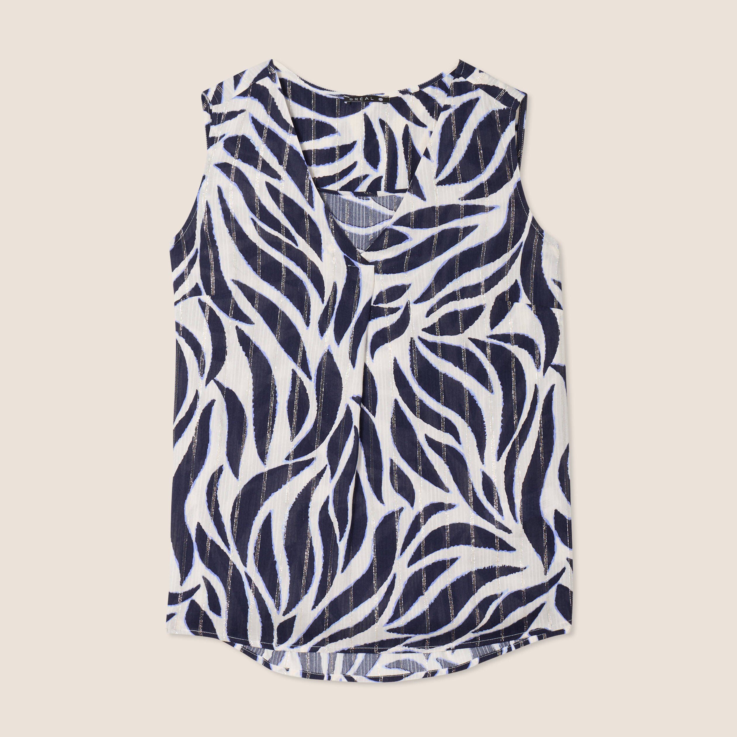 Blouse sans manches bleu foncé femme