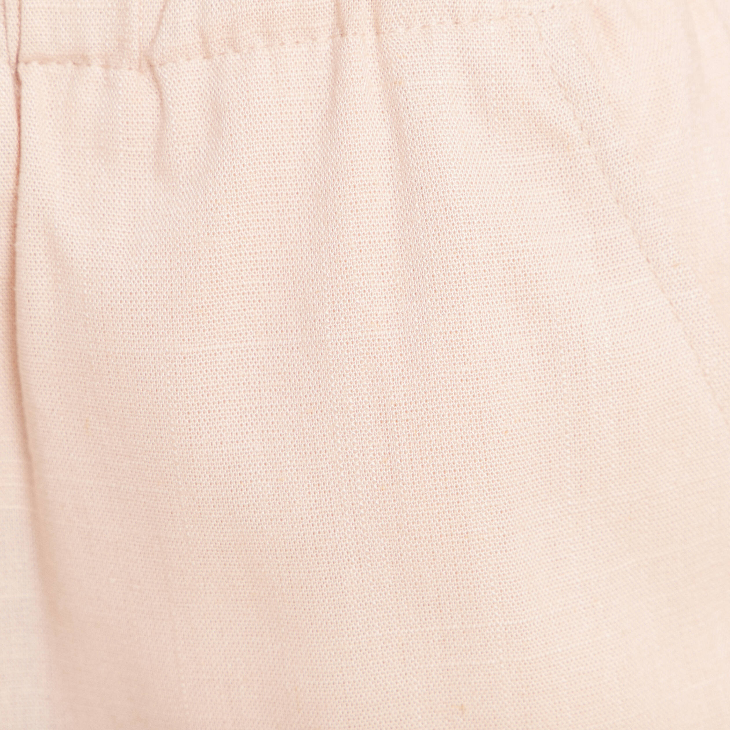 Pantalon large taille haute ivoire femme