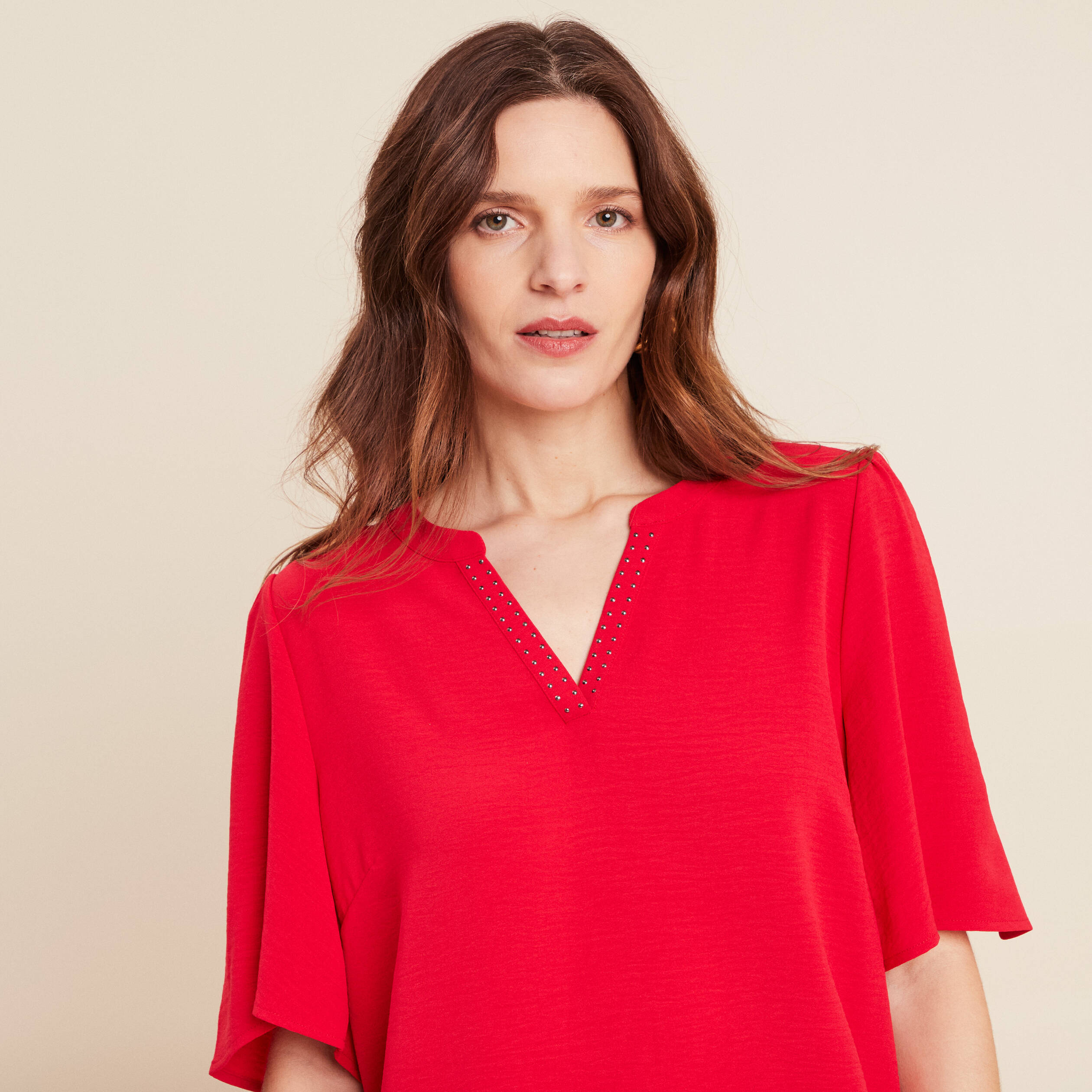 T-shirt manches courtes rouge femme