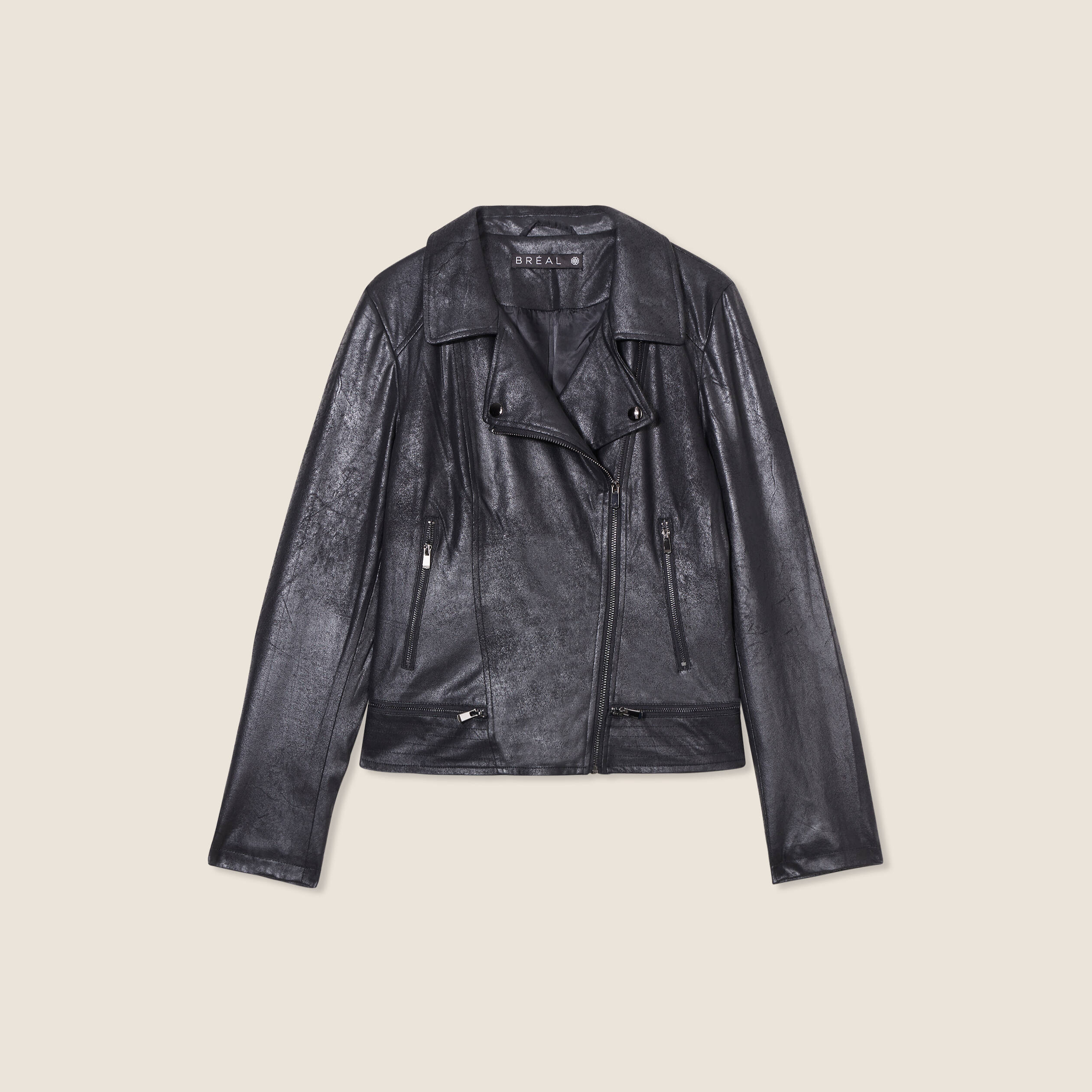 veste esprit motard zippee noir femme Veste esprit motard zippée noir femme