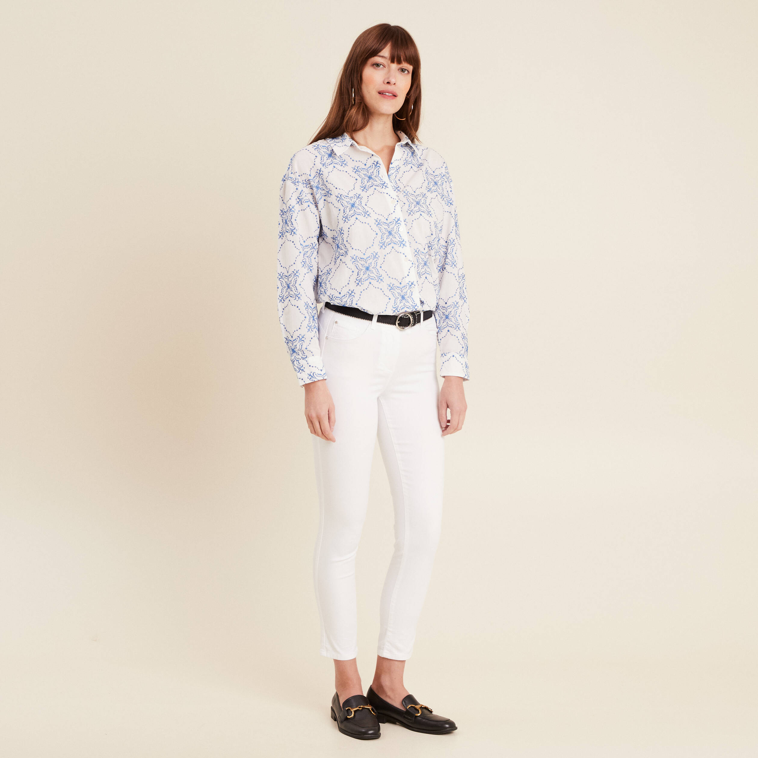 Pantalon magique Le L&eacute;ger coupe ajust&eacute;e blanc femme