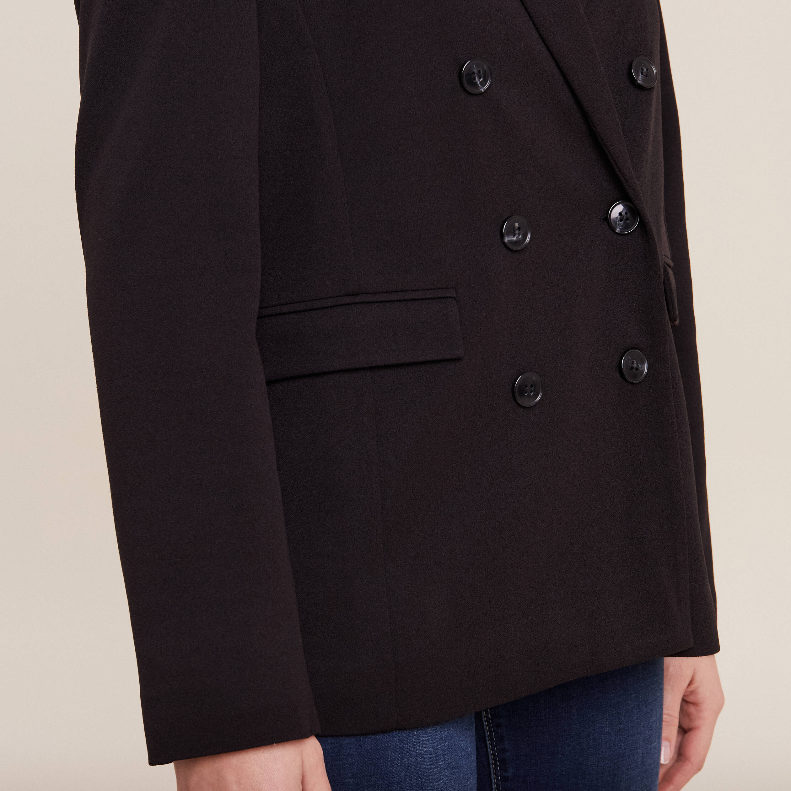Veste tailleur ajustée noir femme