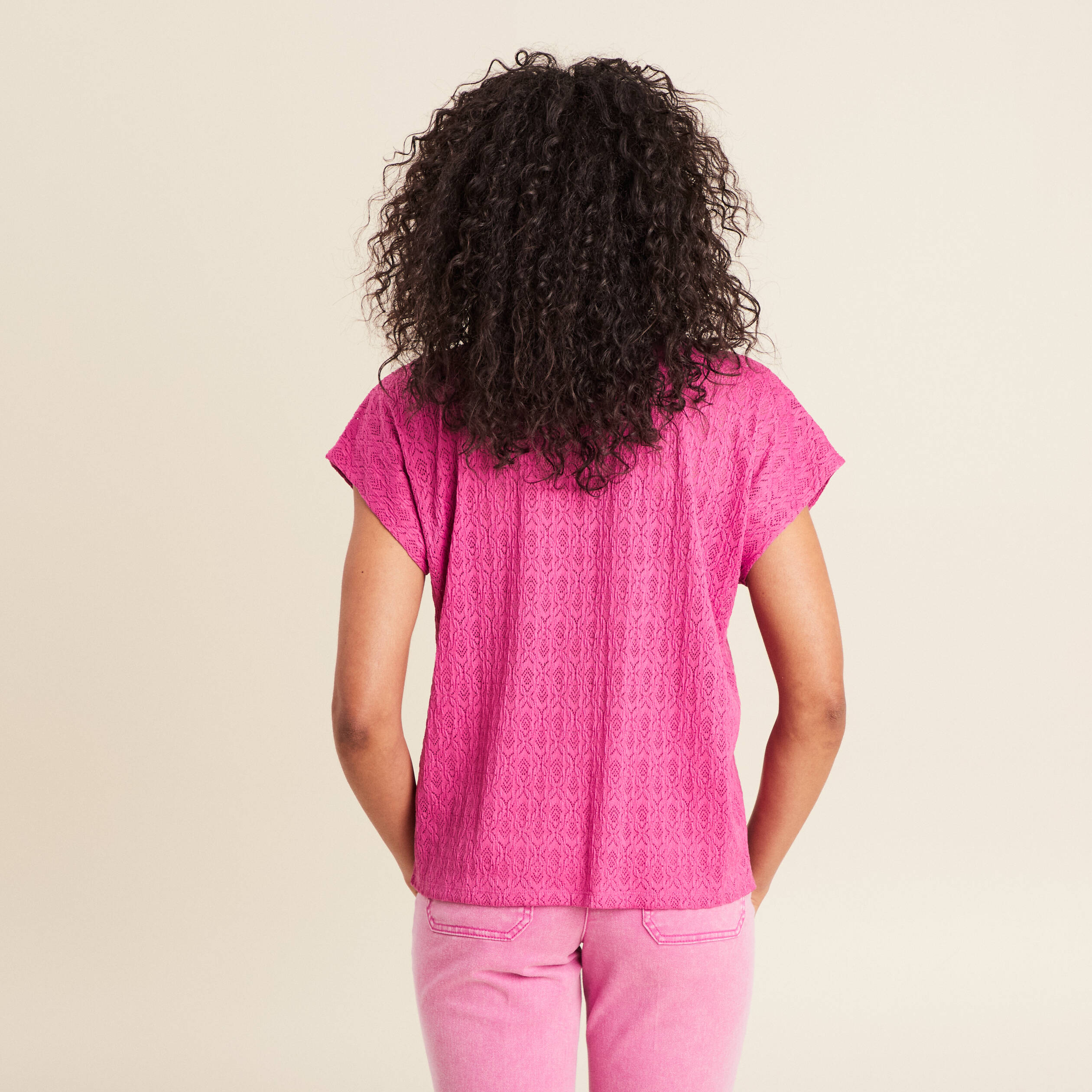 T-shirt manches courtes rose femme