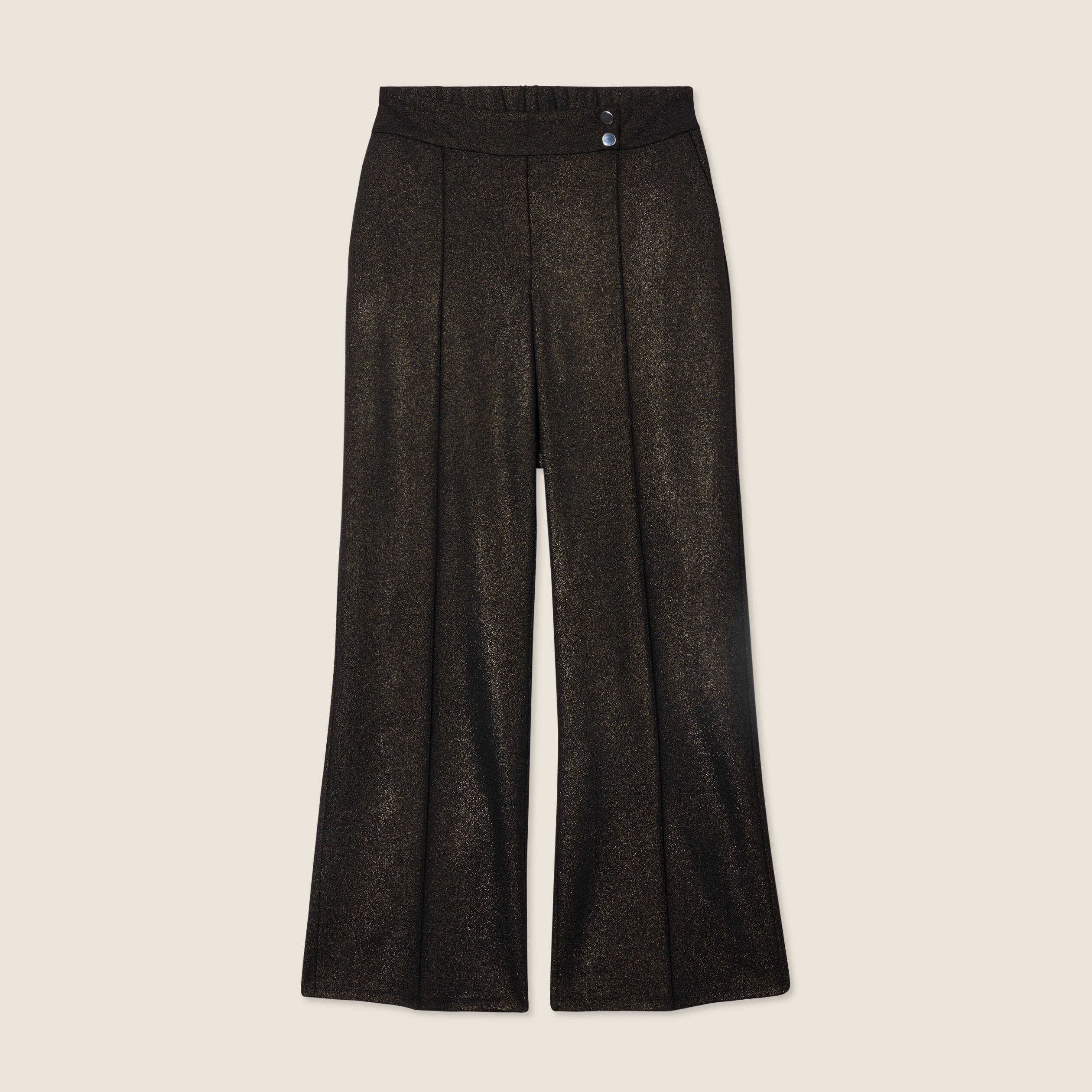 Pantalon large paillettes noir femme