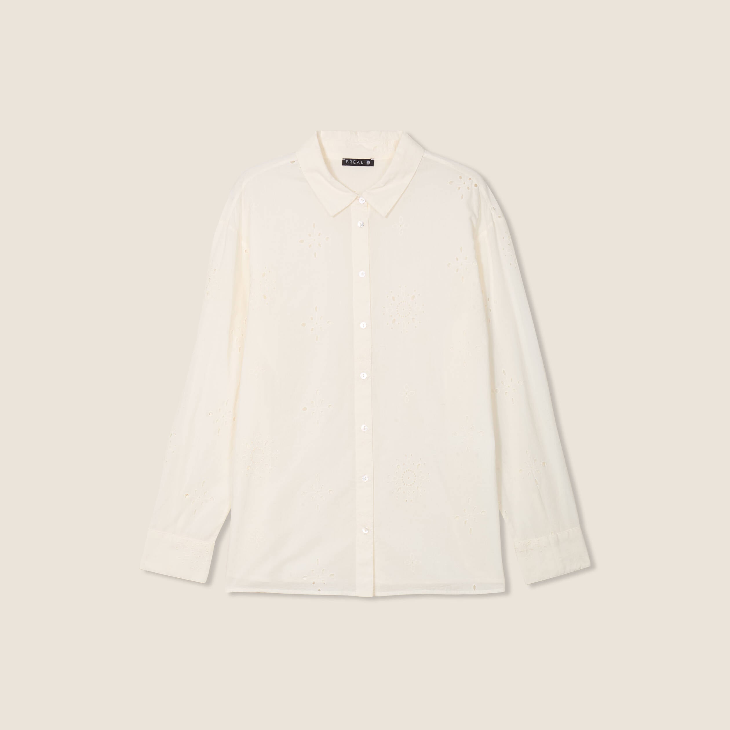 Chemise manches longues ecru femme