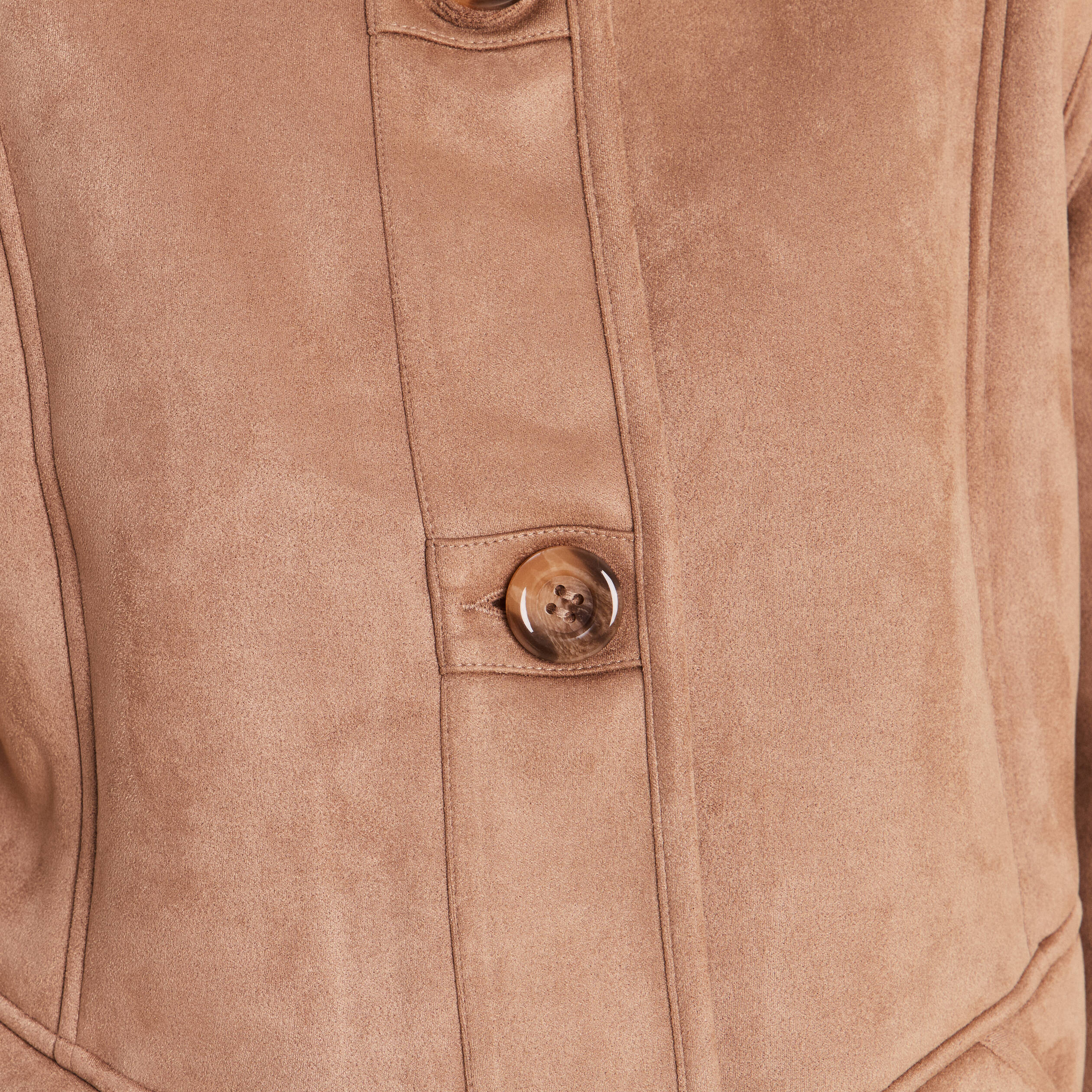 Manteau col montant sable femme