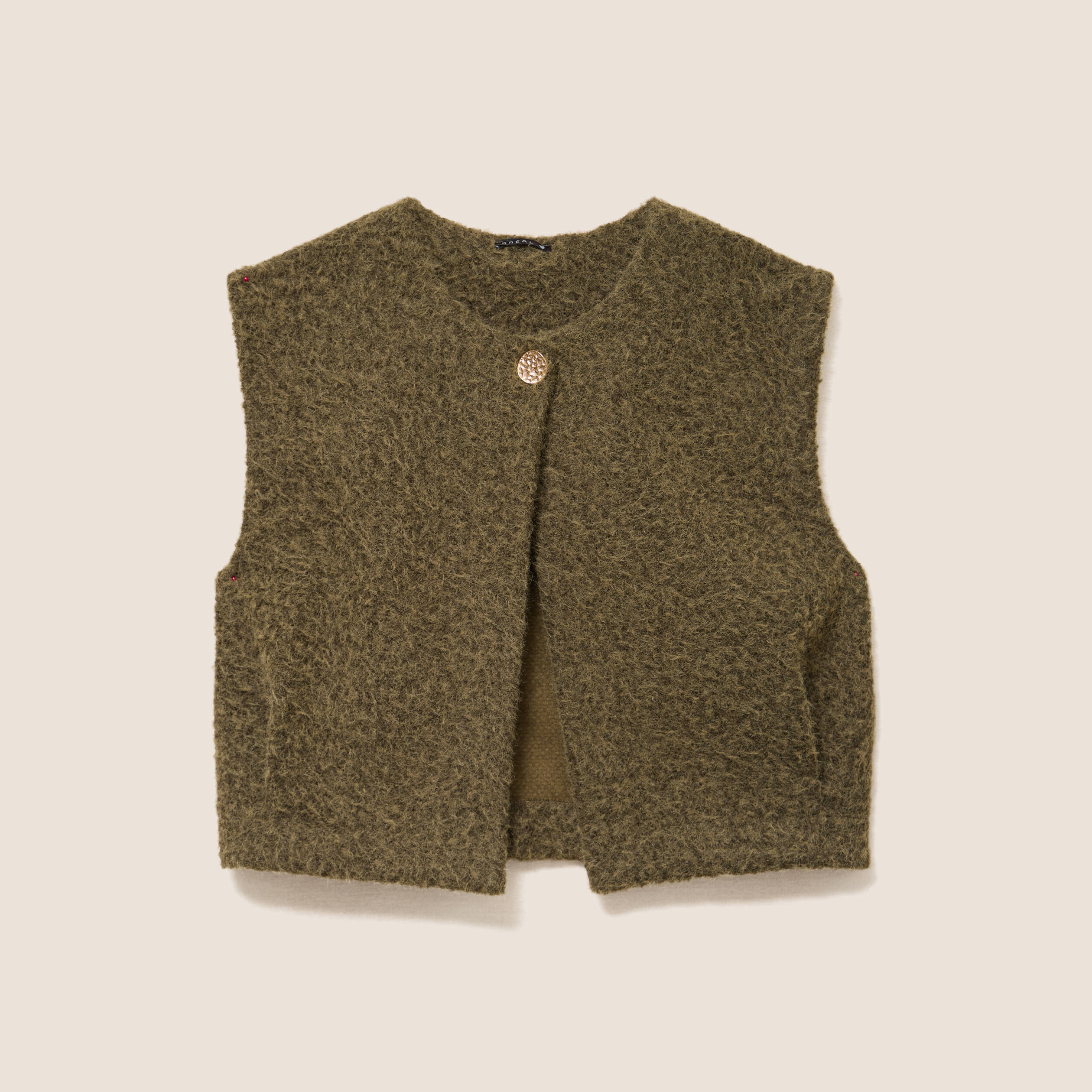Gilet ample sans manches vert kaki femme