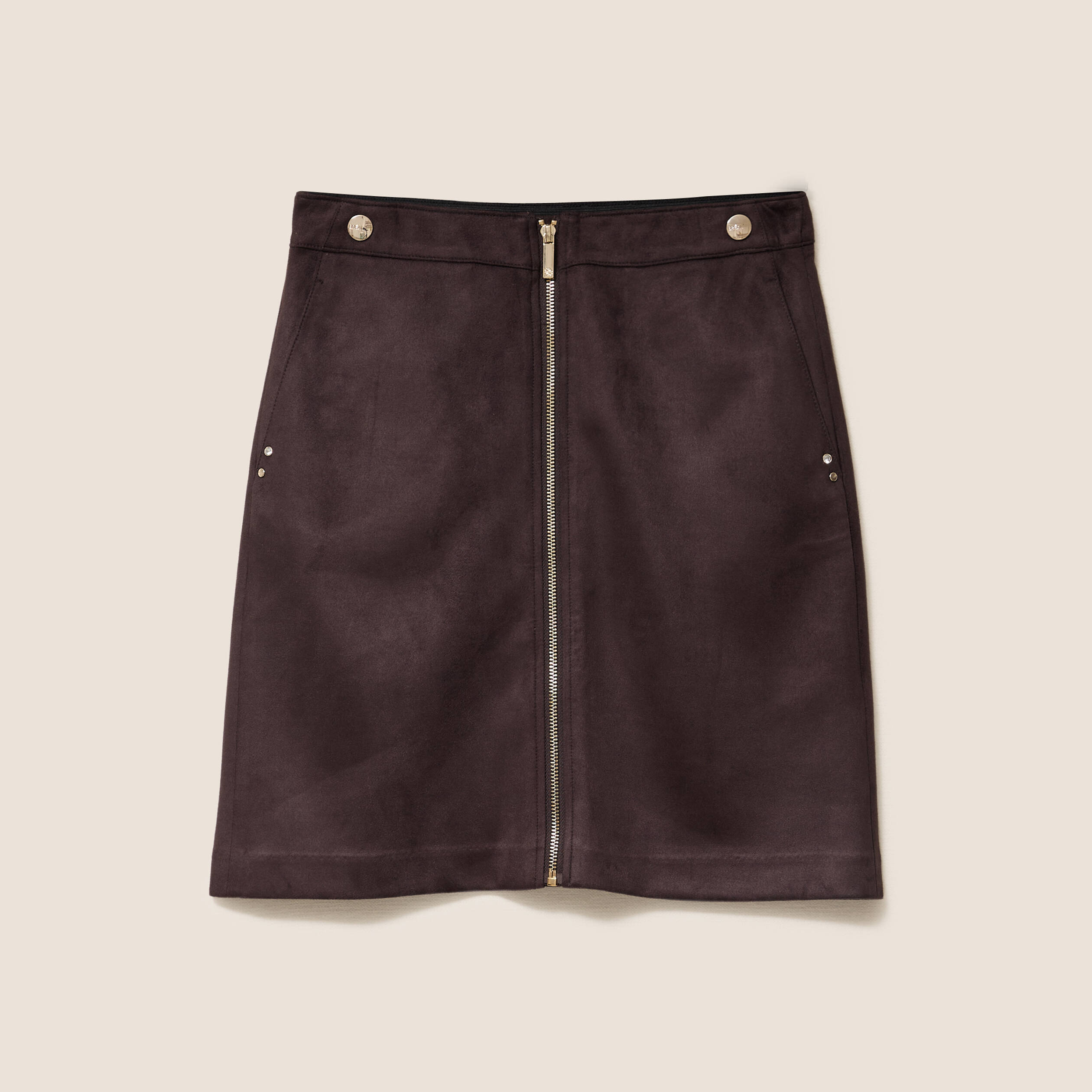 Jupe longue avec boutons - marron