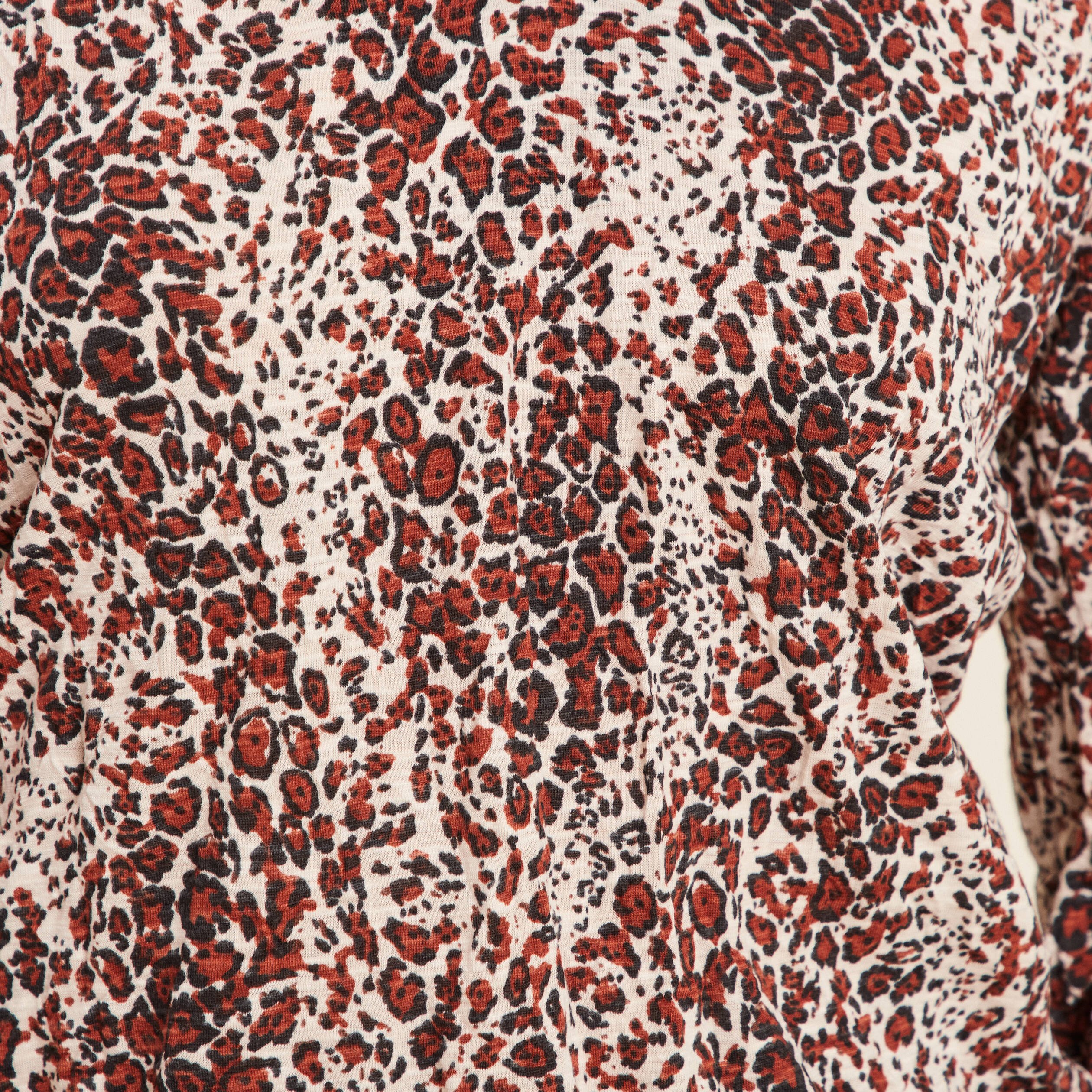 Blouse droite manches longues marron cognac femme