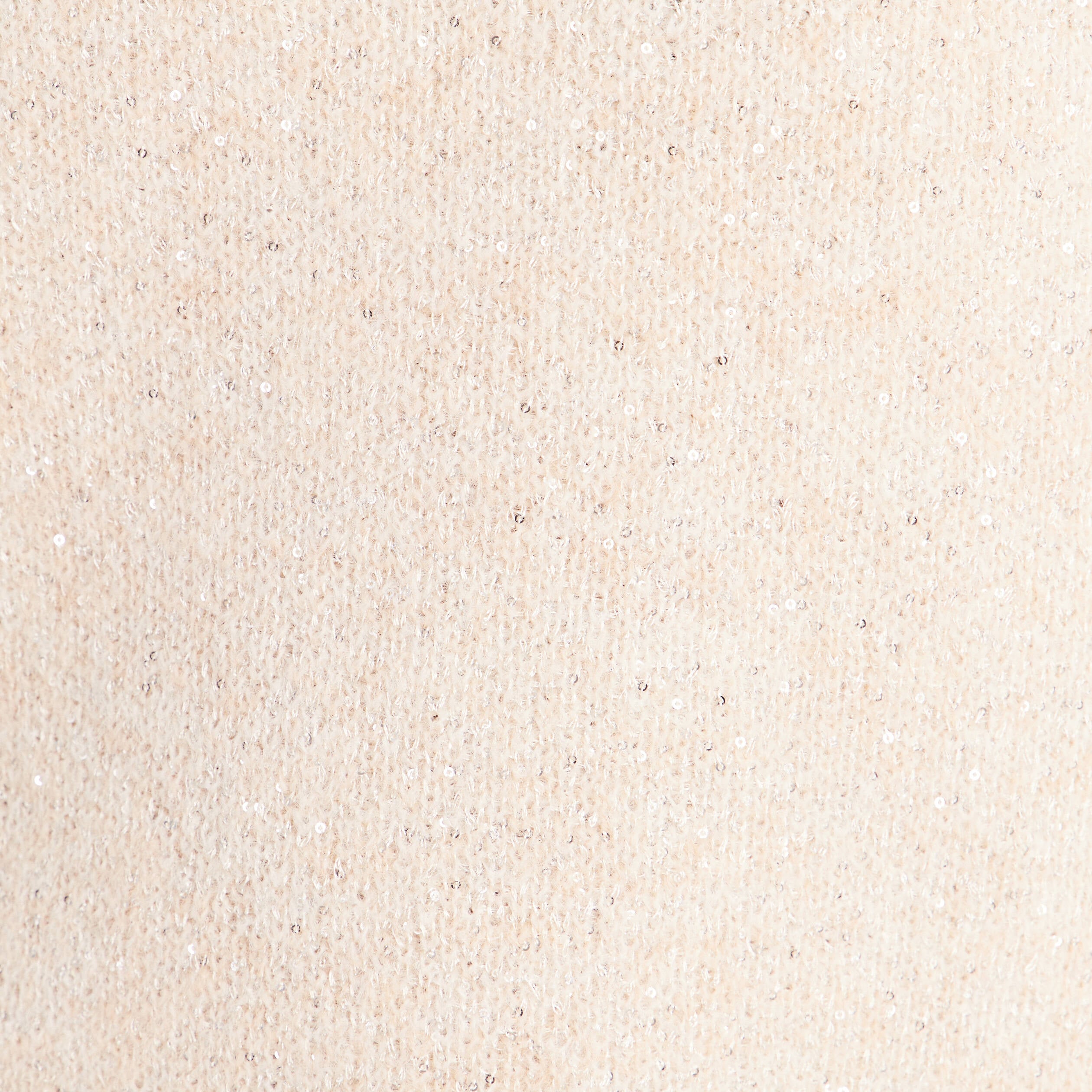 Pull col rond &agrave; sequins beige femme