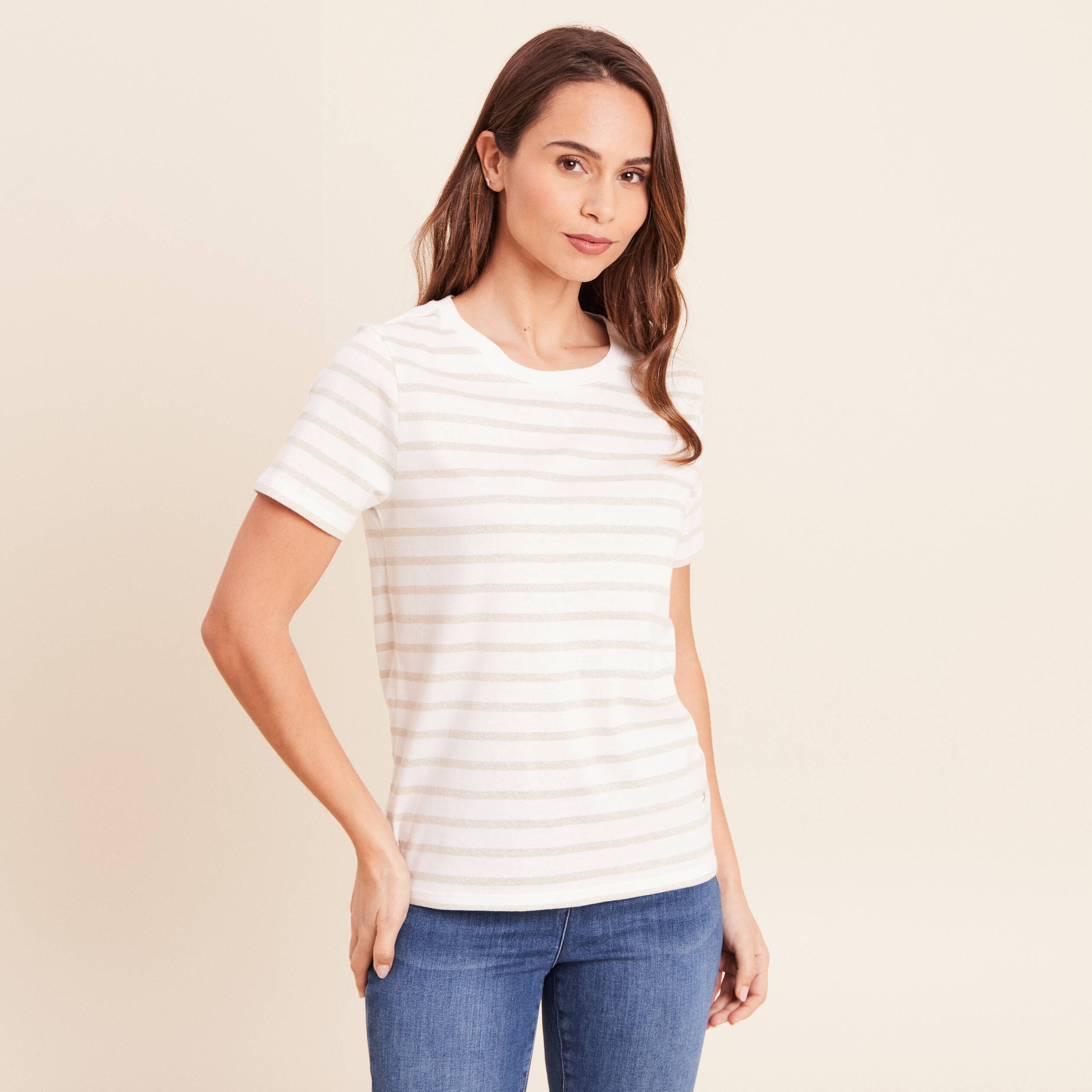 T-shirt manches courtes blanc femme