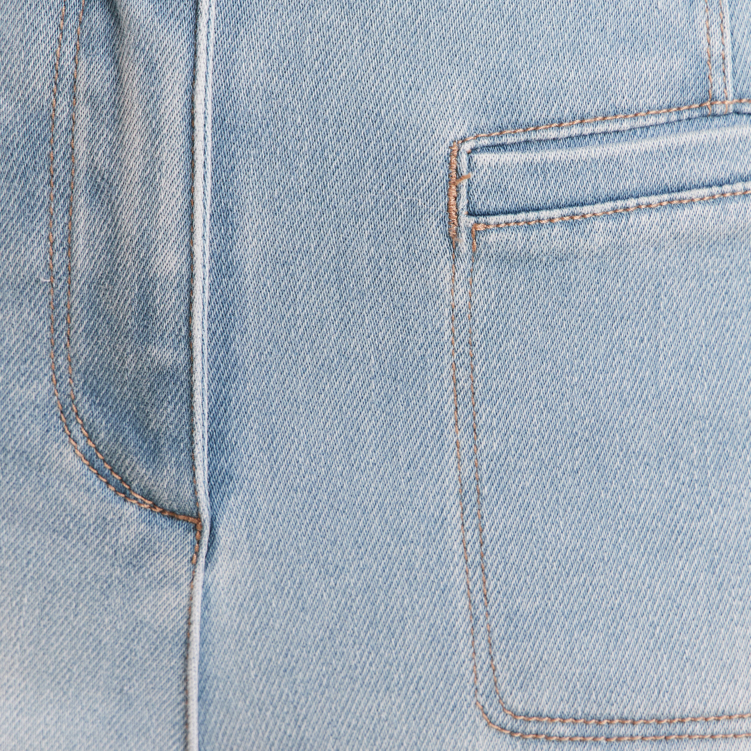 Jean droit taille haute 7/8&egrave;me denim double stone femme