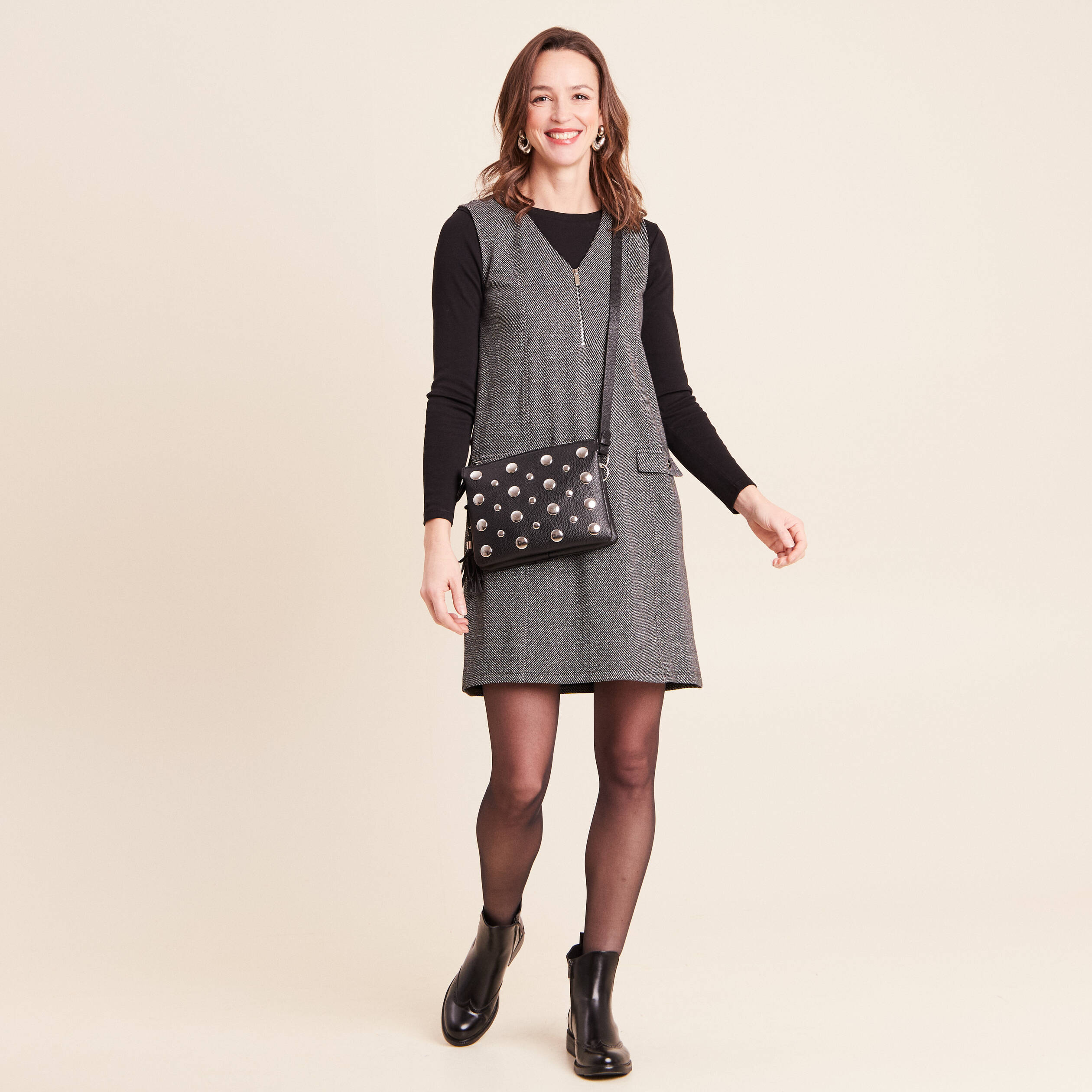 Robe Chasuble Smash Taille 40 – Multicolore, Manches Courtes, Fermeture Éclair