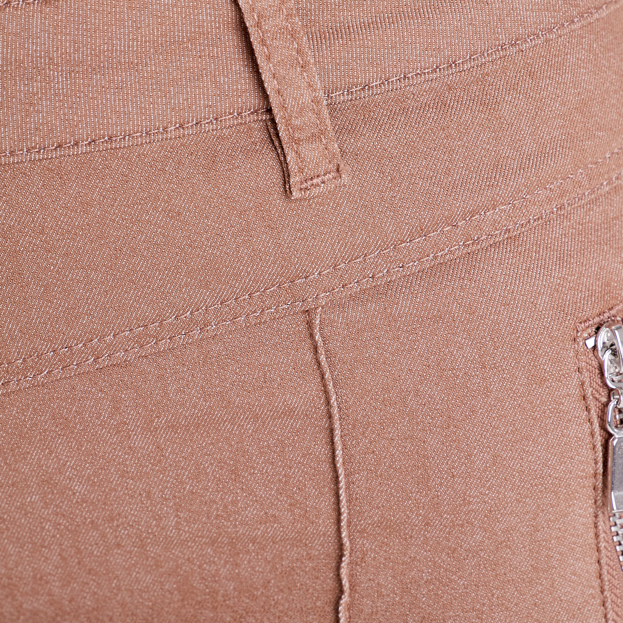 Pantacourt taille standard marron femme