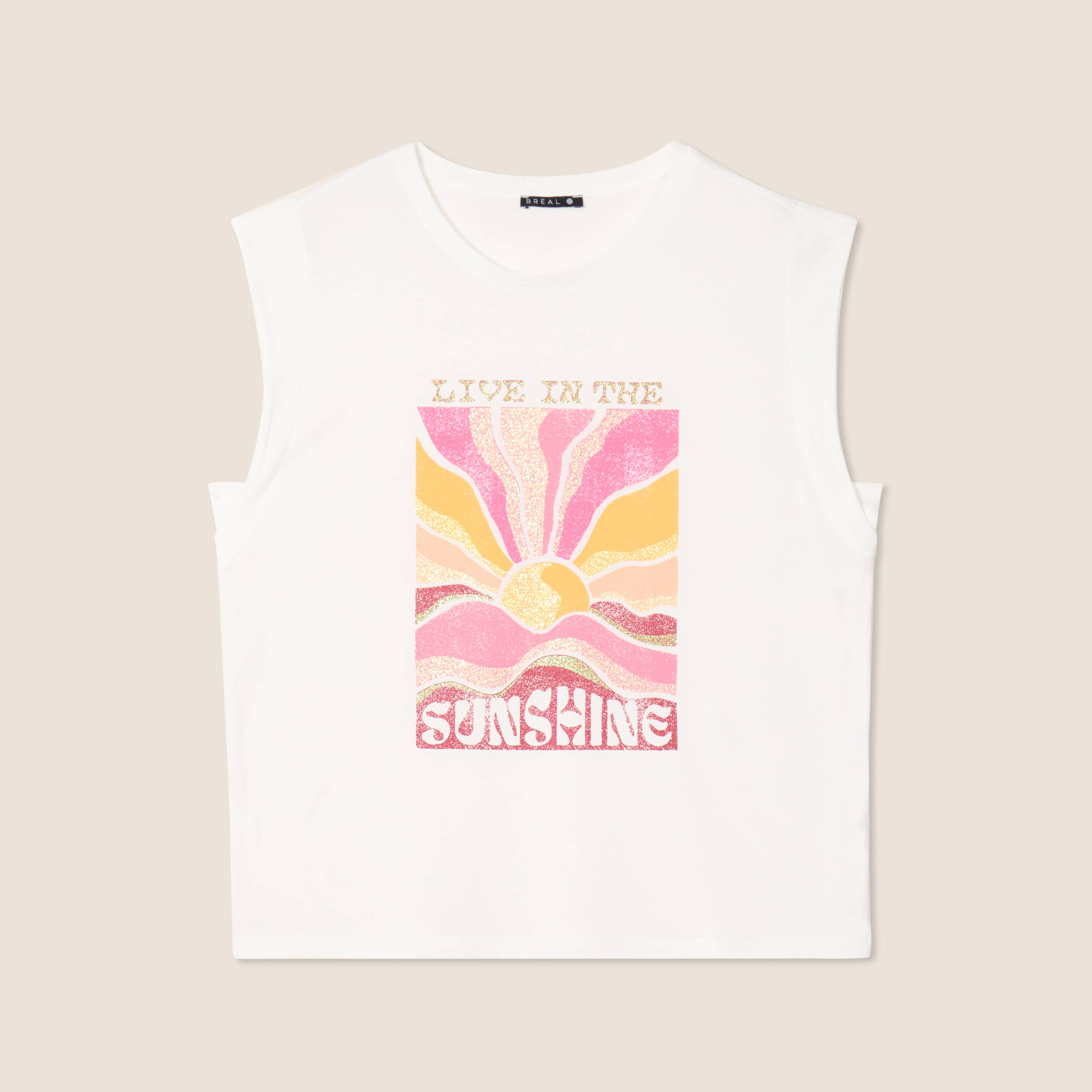 t shirt sans manches ecru femme T-shirt sans manches ecru femme