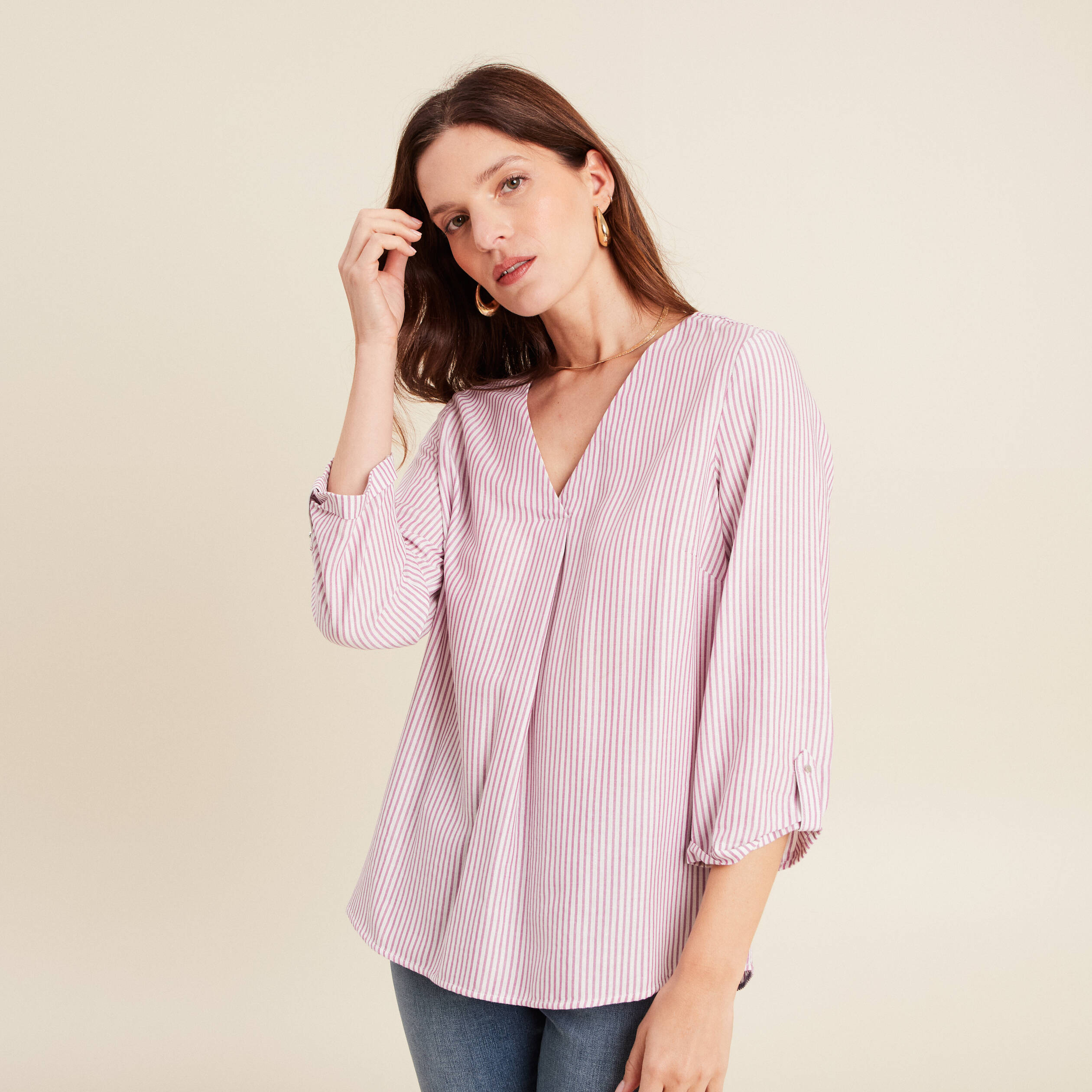 blouse fluide manches 34 bordeaux femme blouse fluide manches 3/4 bordeaux femme