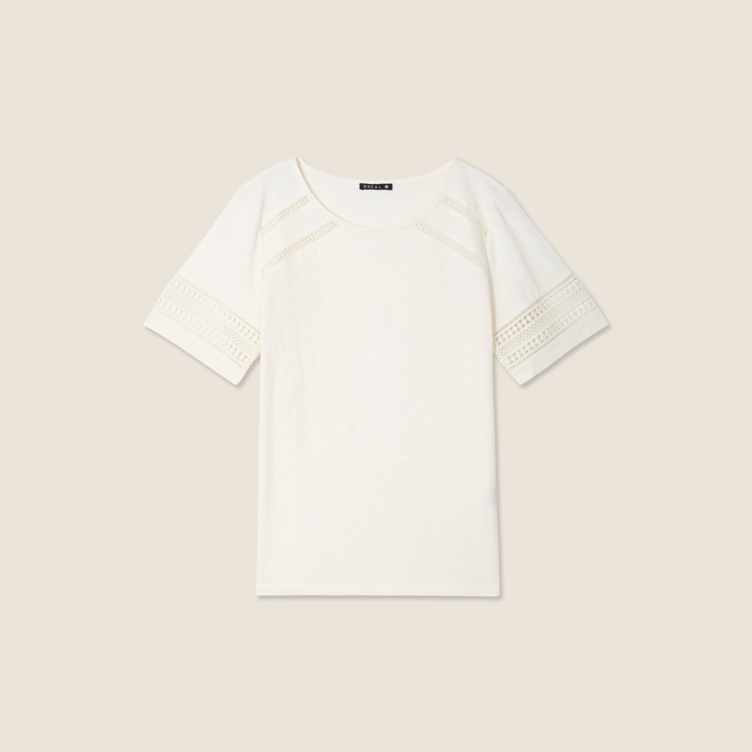 T-shirt manches courtes ecru femme
