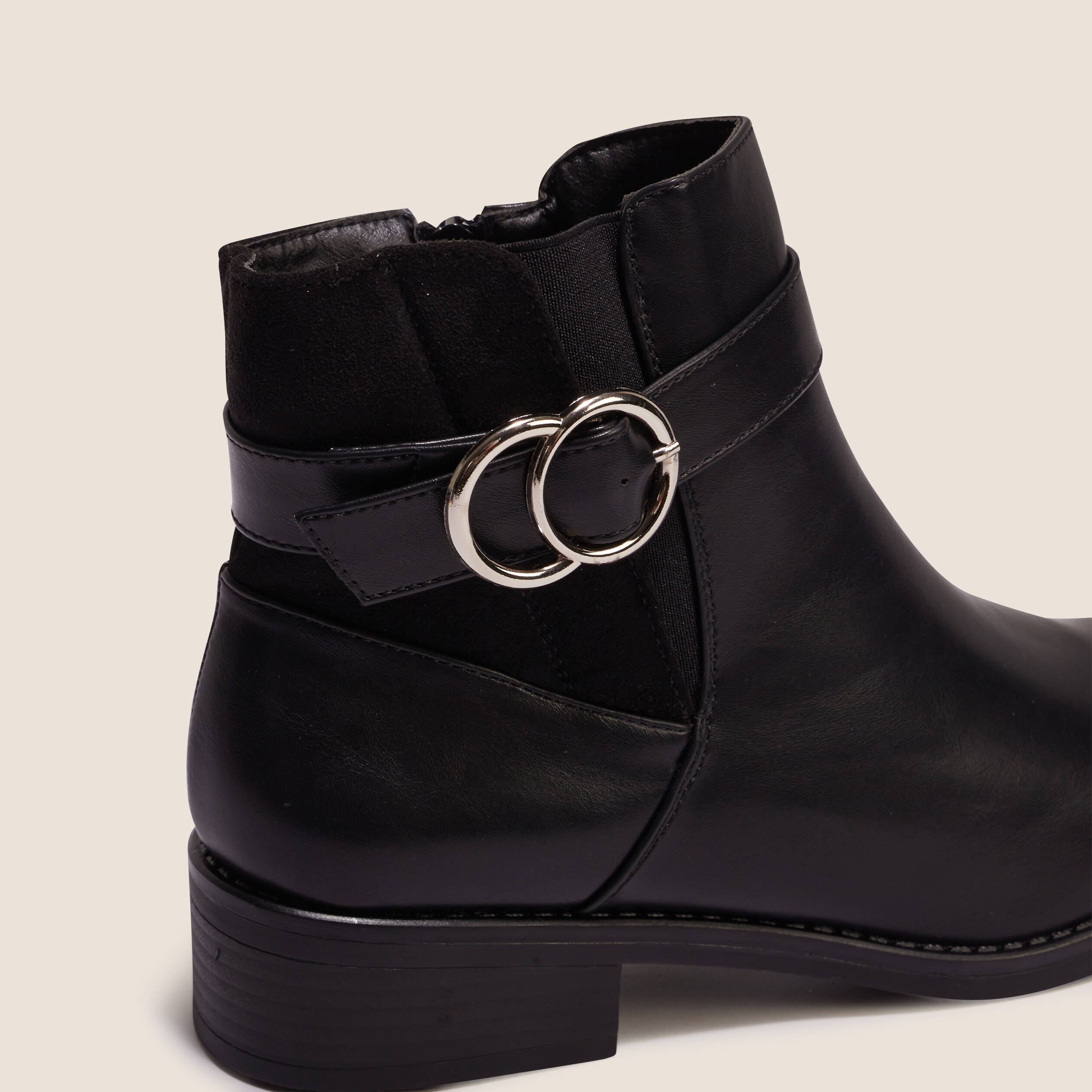 Bottines chelsea à boucles noir femme
