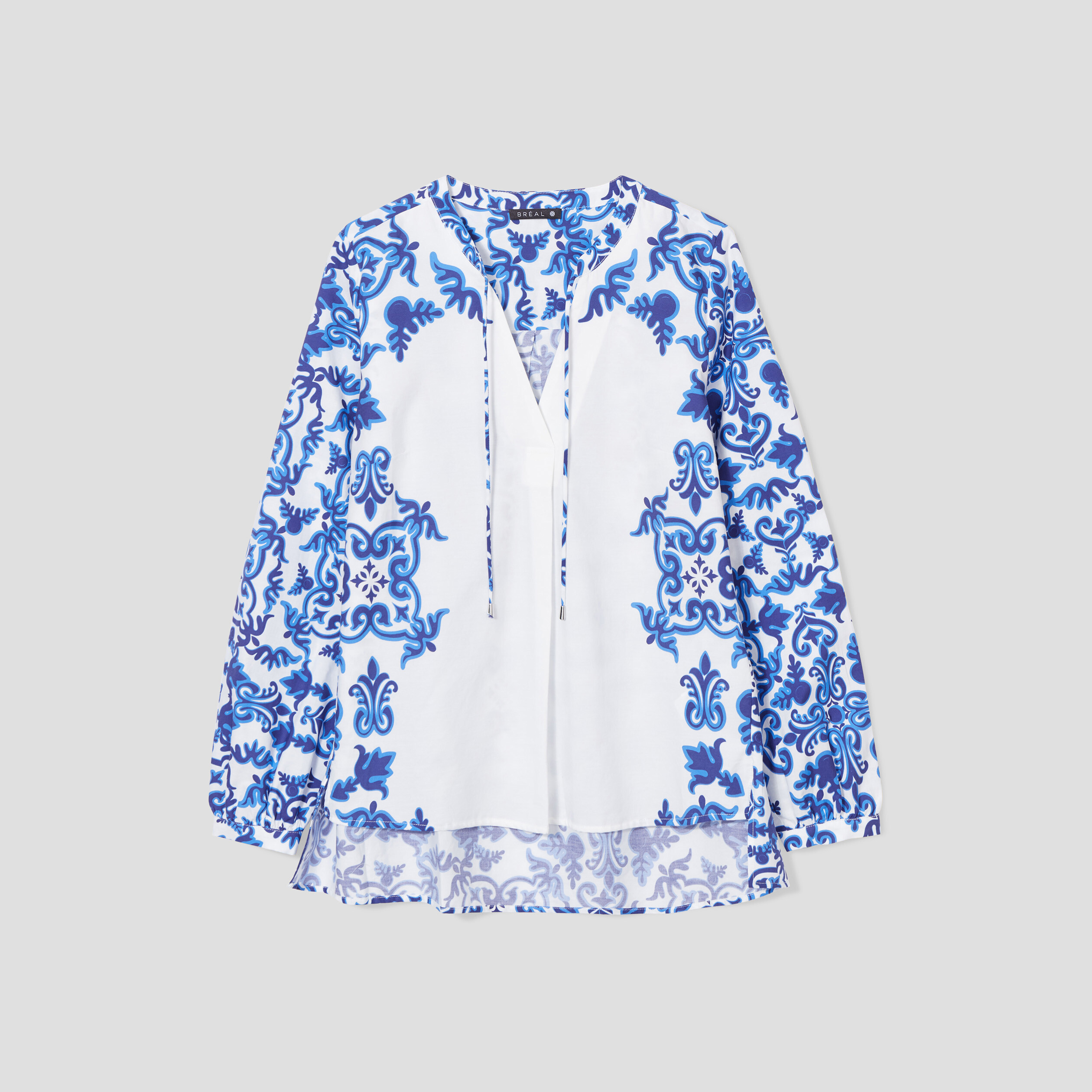 Blouse manches longues bleu femme