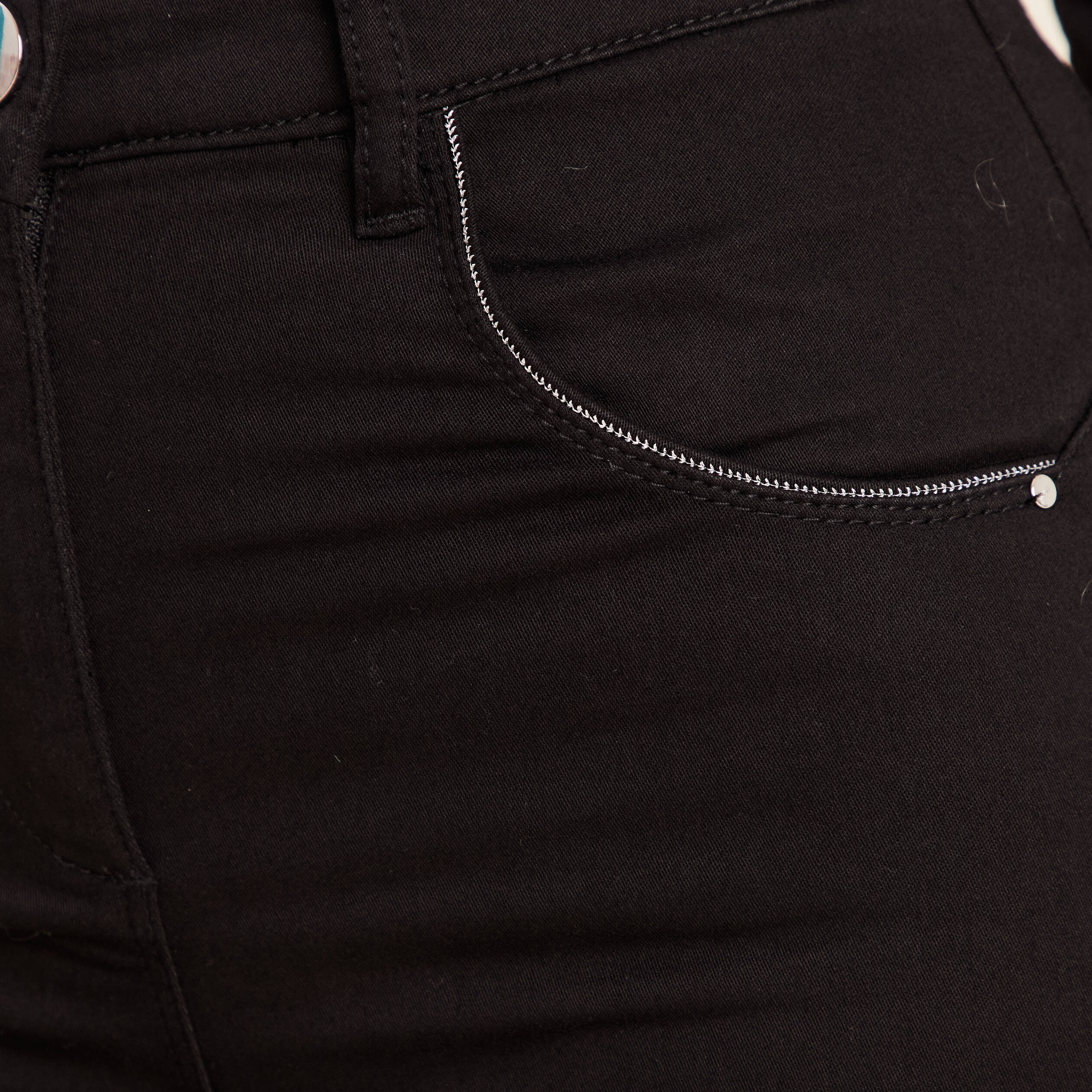 Pantalon ajusté taille haute noir femme
