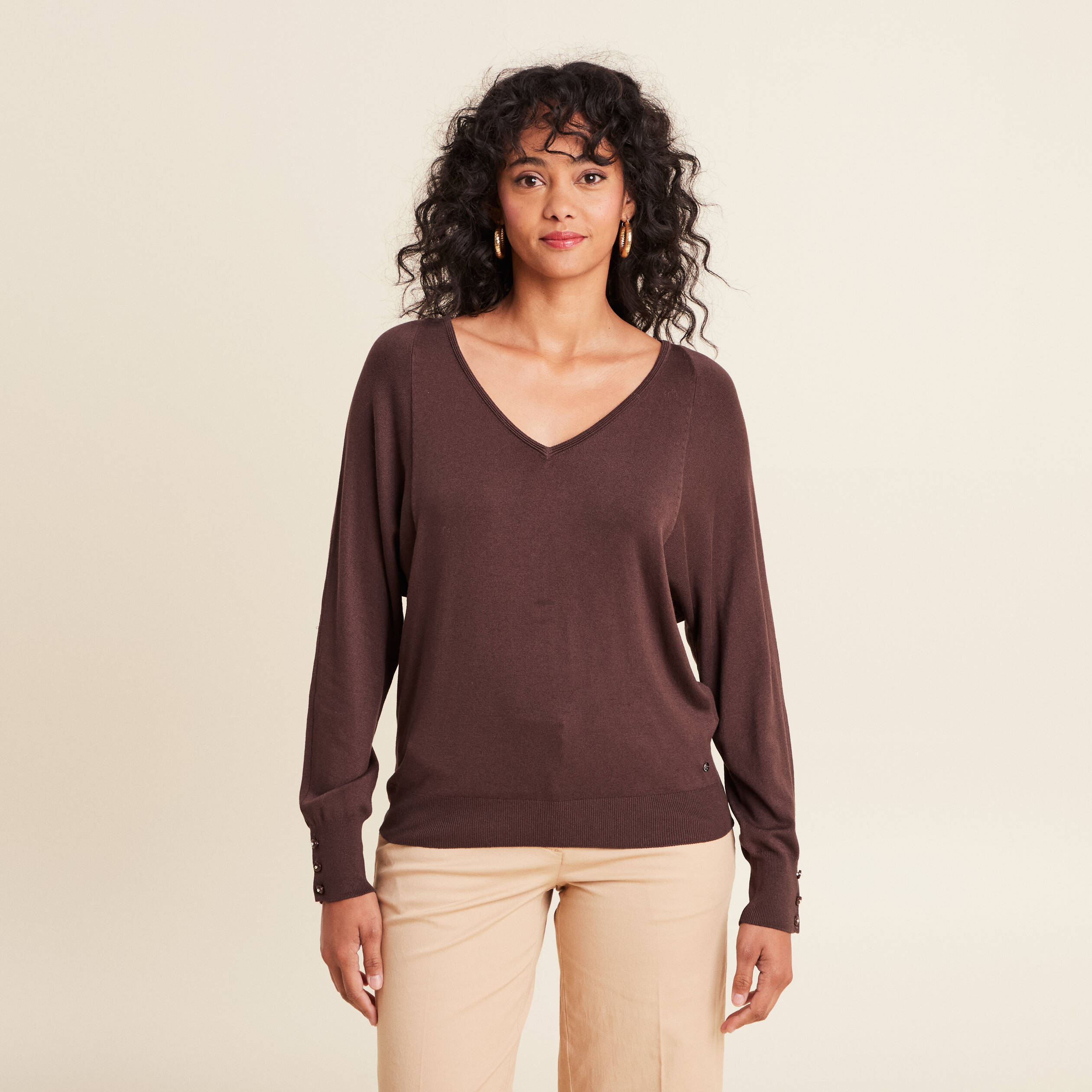 pull manches longues marron femme Pull manches longues marron femme