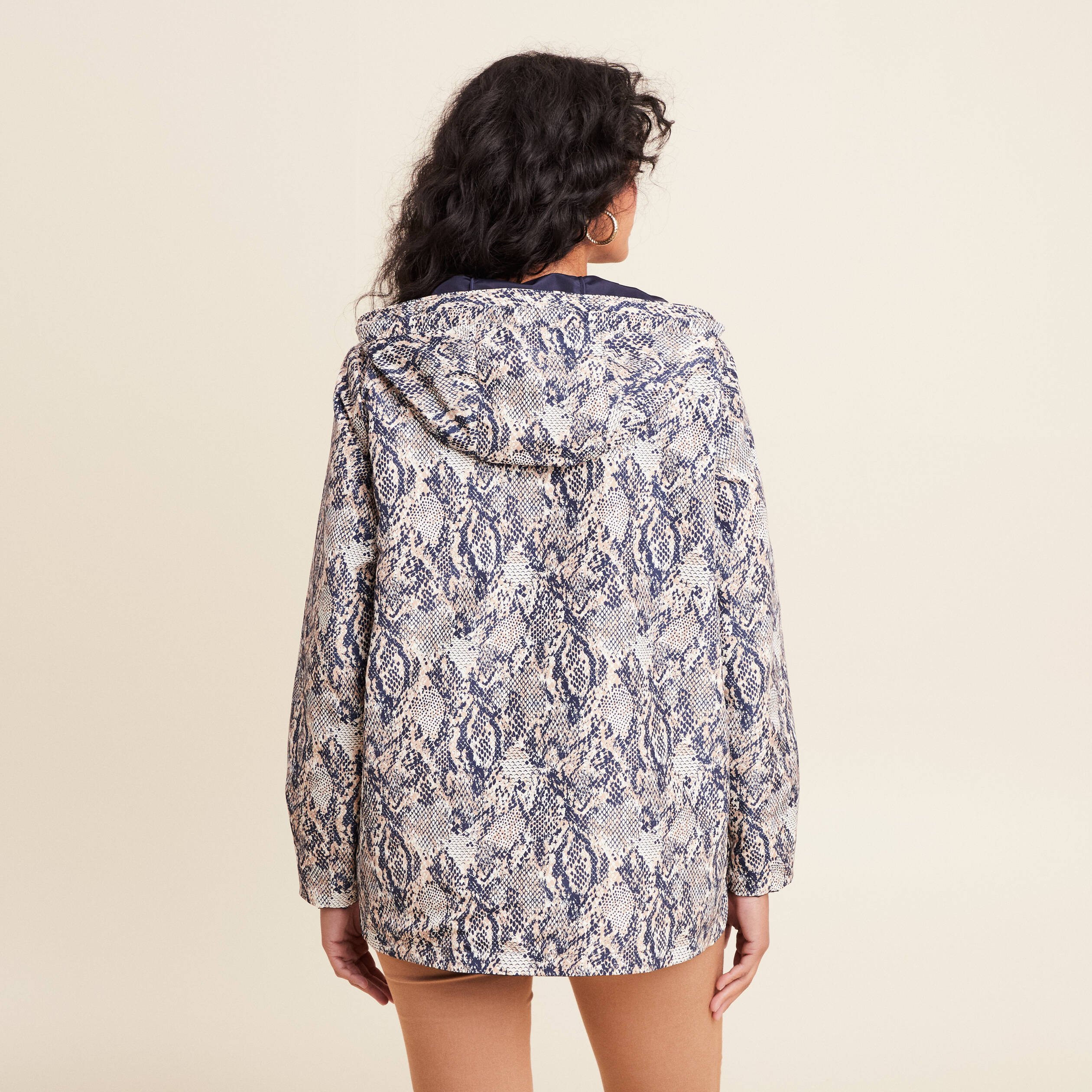 parka cintrée réversible à capuche beige femme