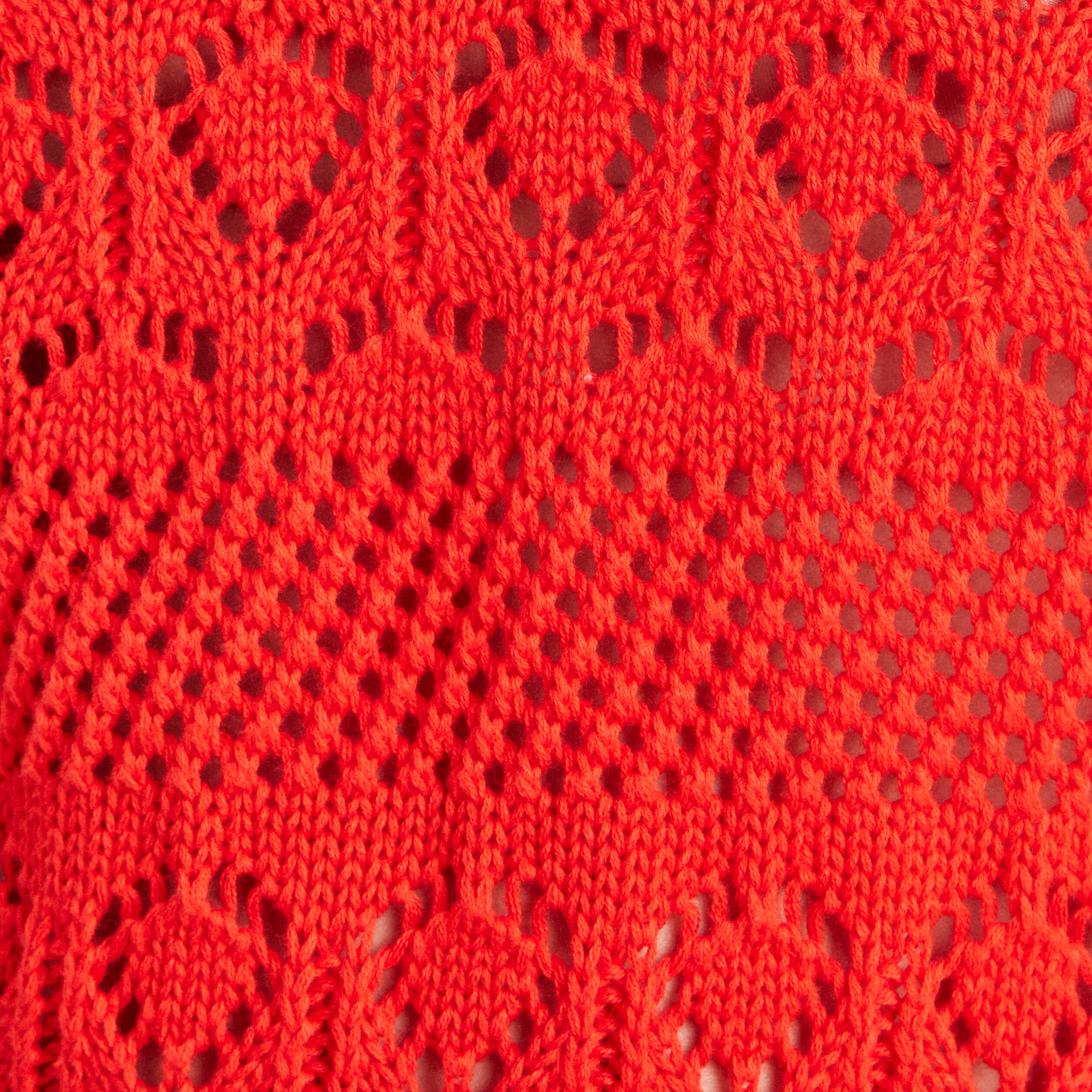 Polo d&eacute;tails ajour&eacute;s orange fonc&eacute; femme