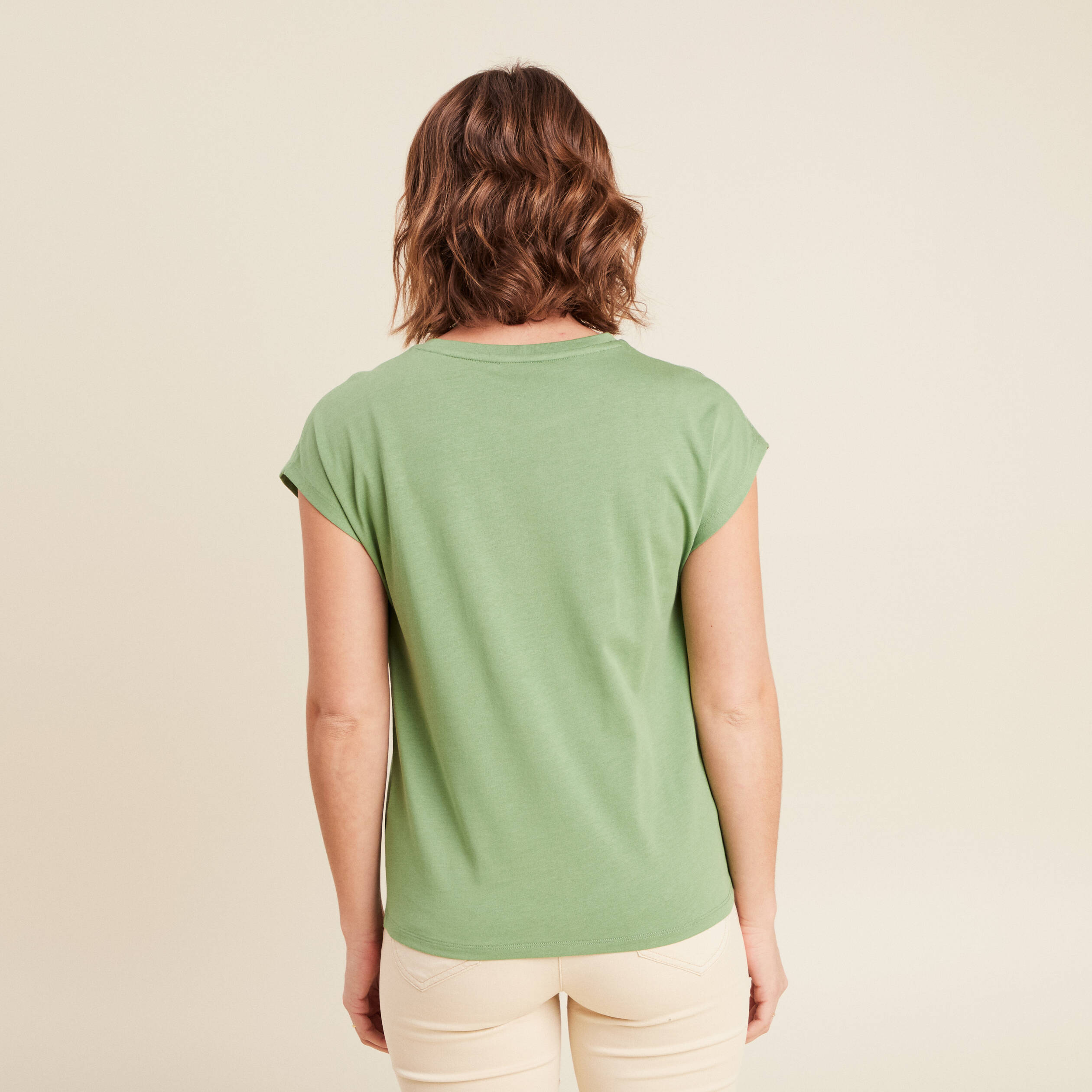 T-shirt manches courtes vert femme