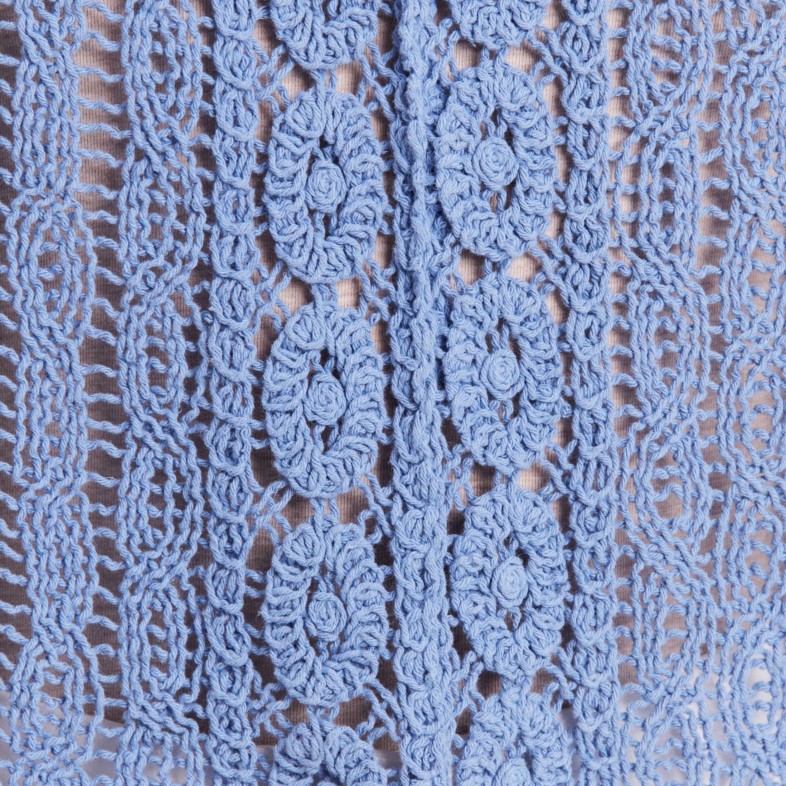 Débardeur macramé bleu ciel femme