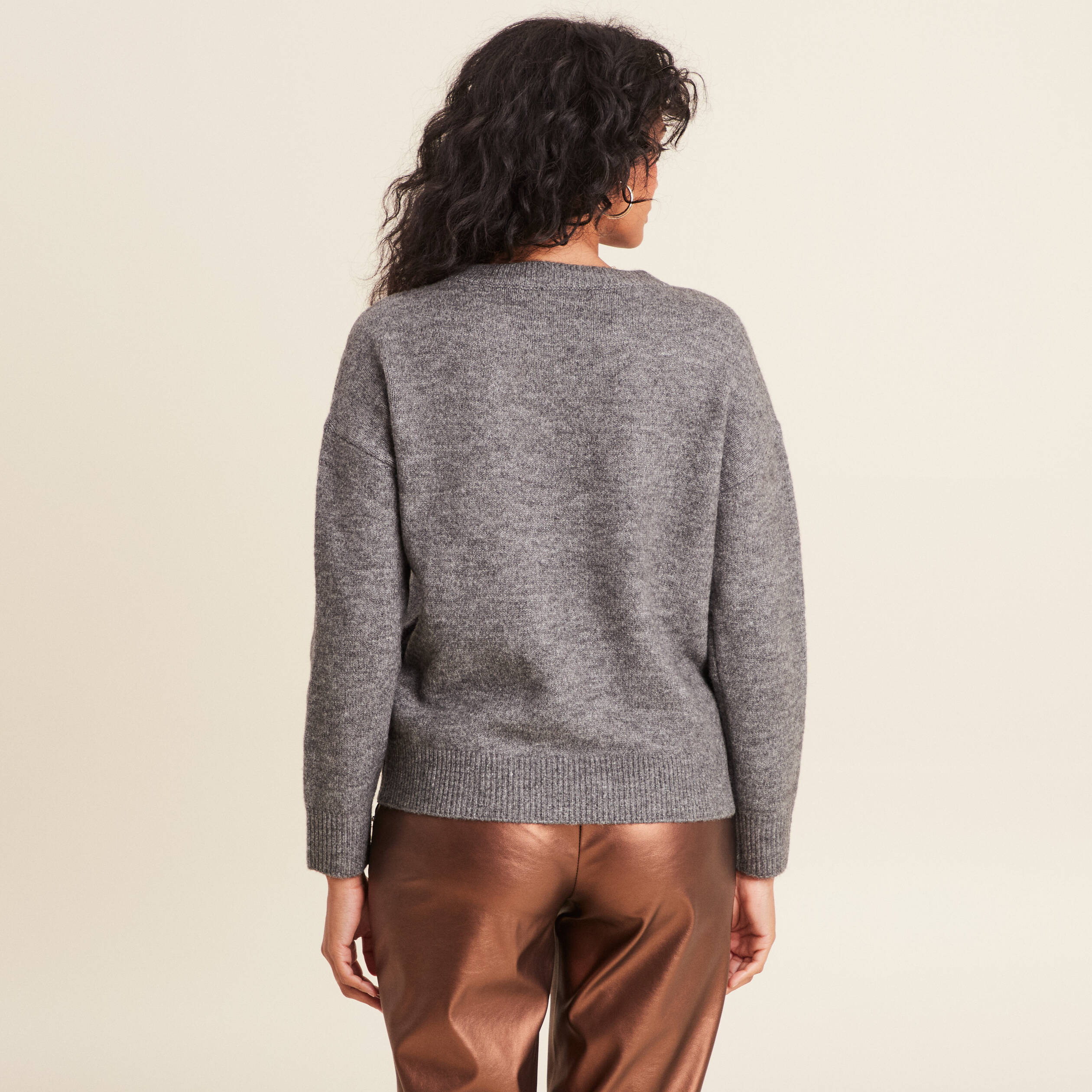 Pull SACHIN + BABI Gris Argent Paillettes - Taille XS - Occasion Très Bon état