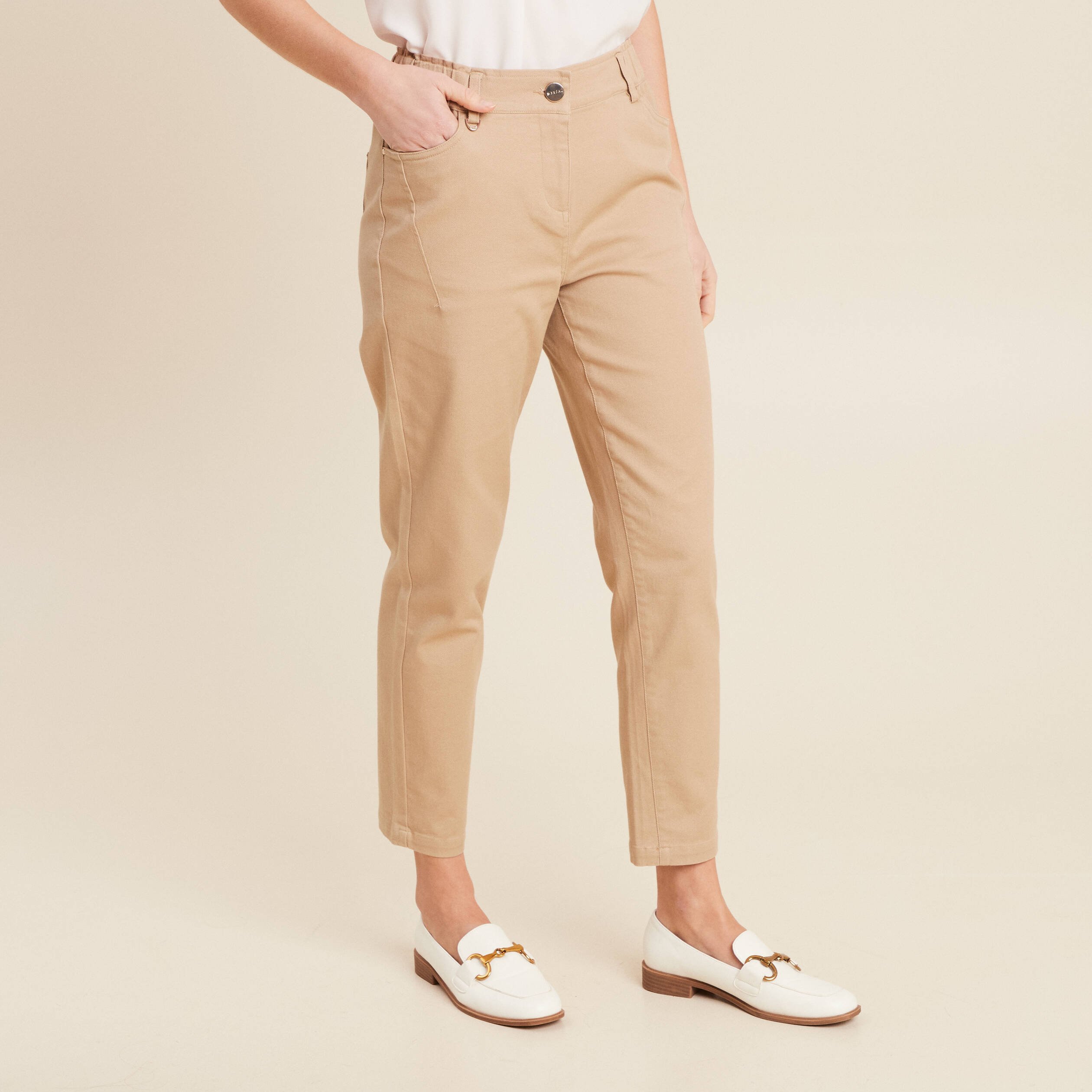 Pantalon droit 7/8ème sable femme