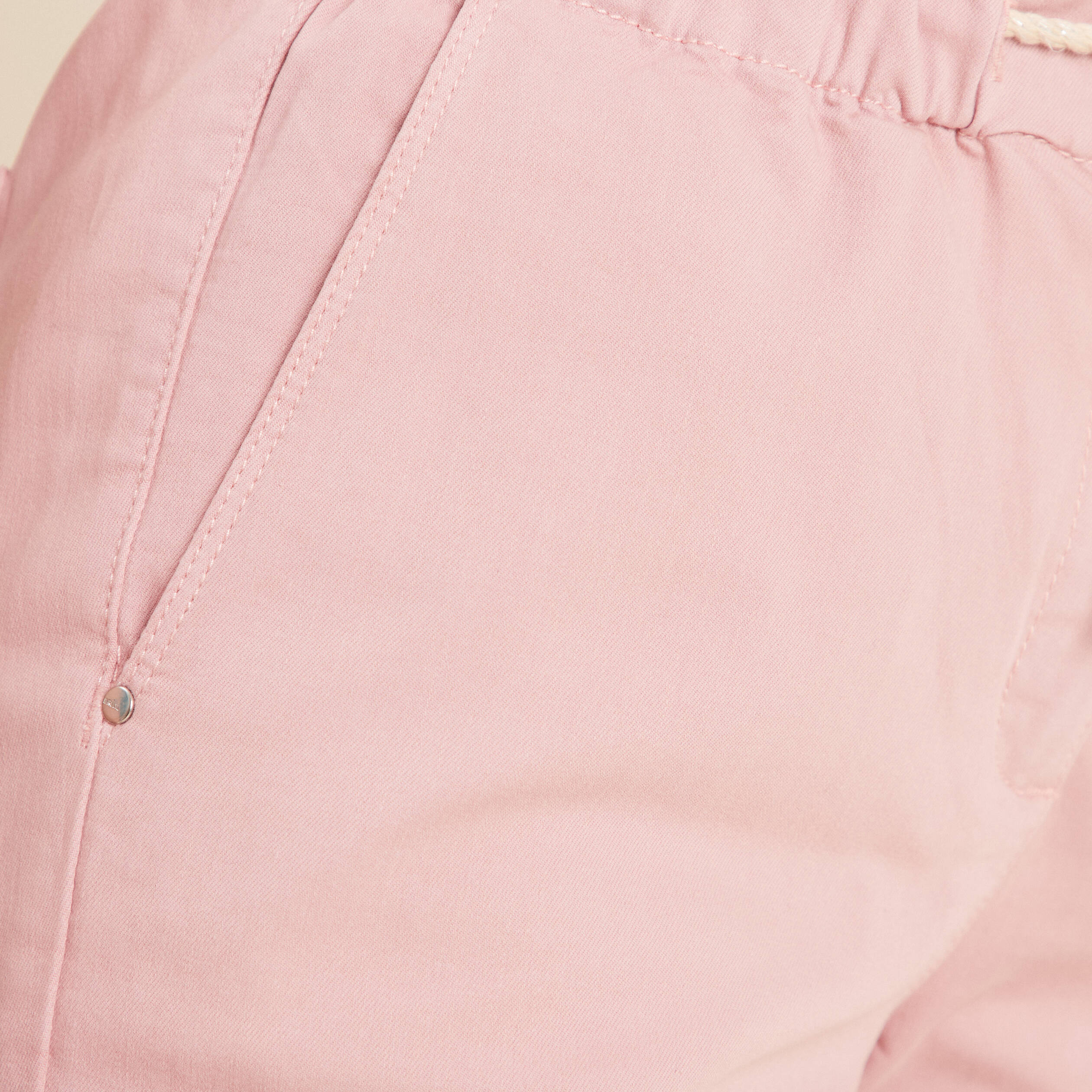 pantacourt large taille haute rose pastel femme Pantacourt large taille haute rose pastel femme