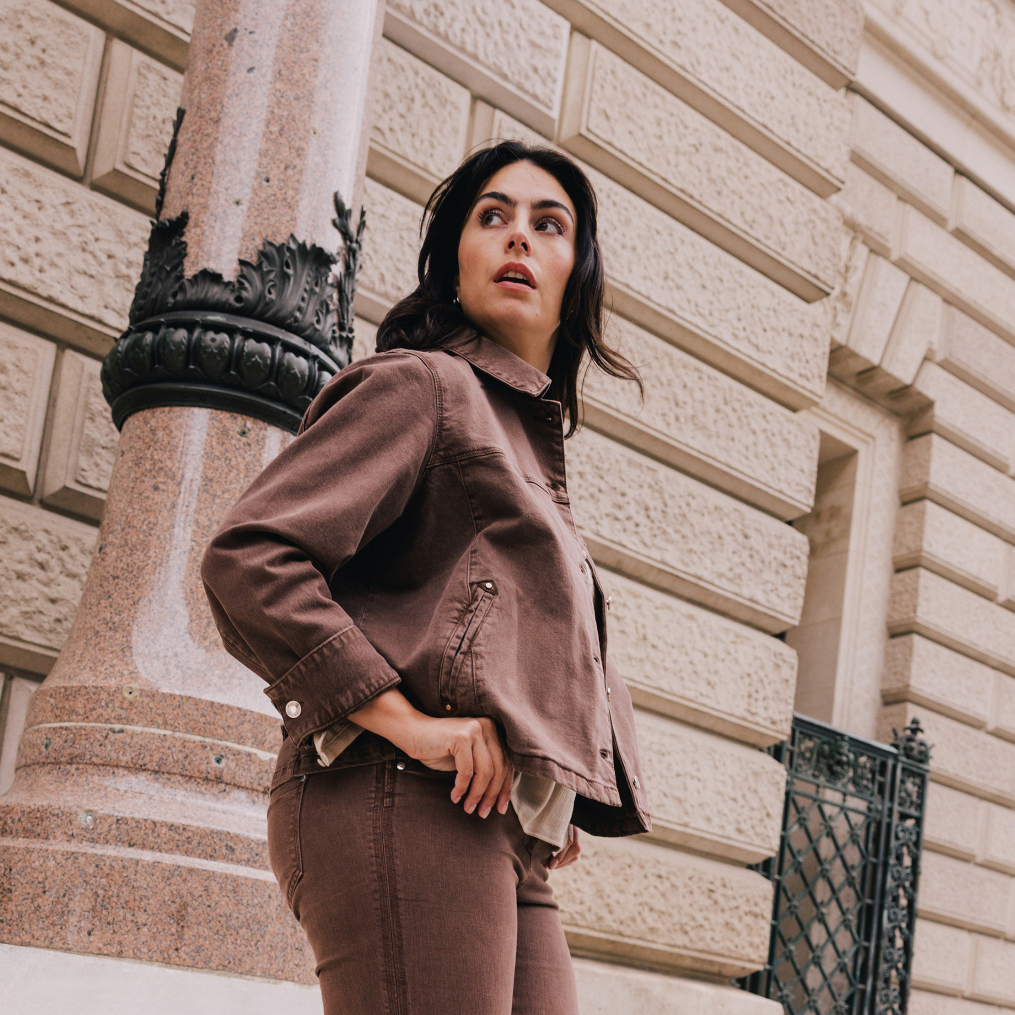 Veste ample marron femme