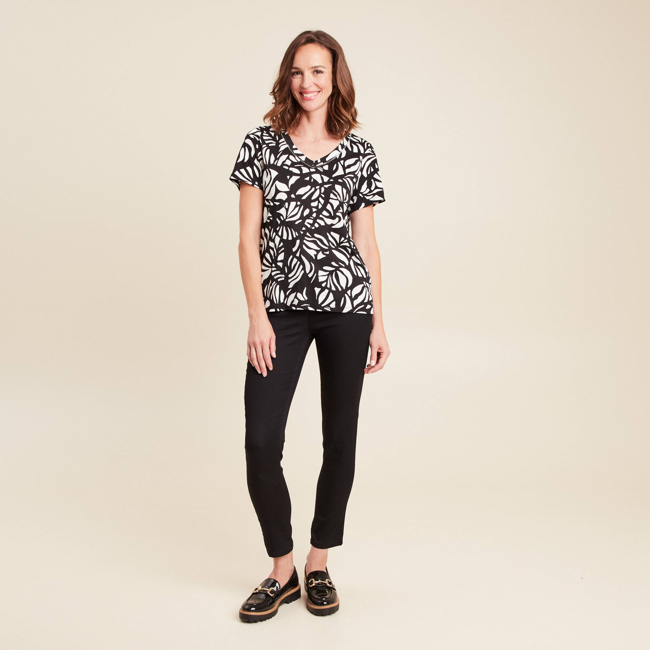 T-shirt manches courtes noir femme