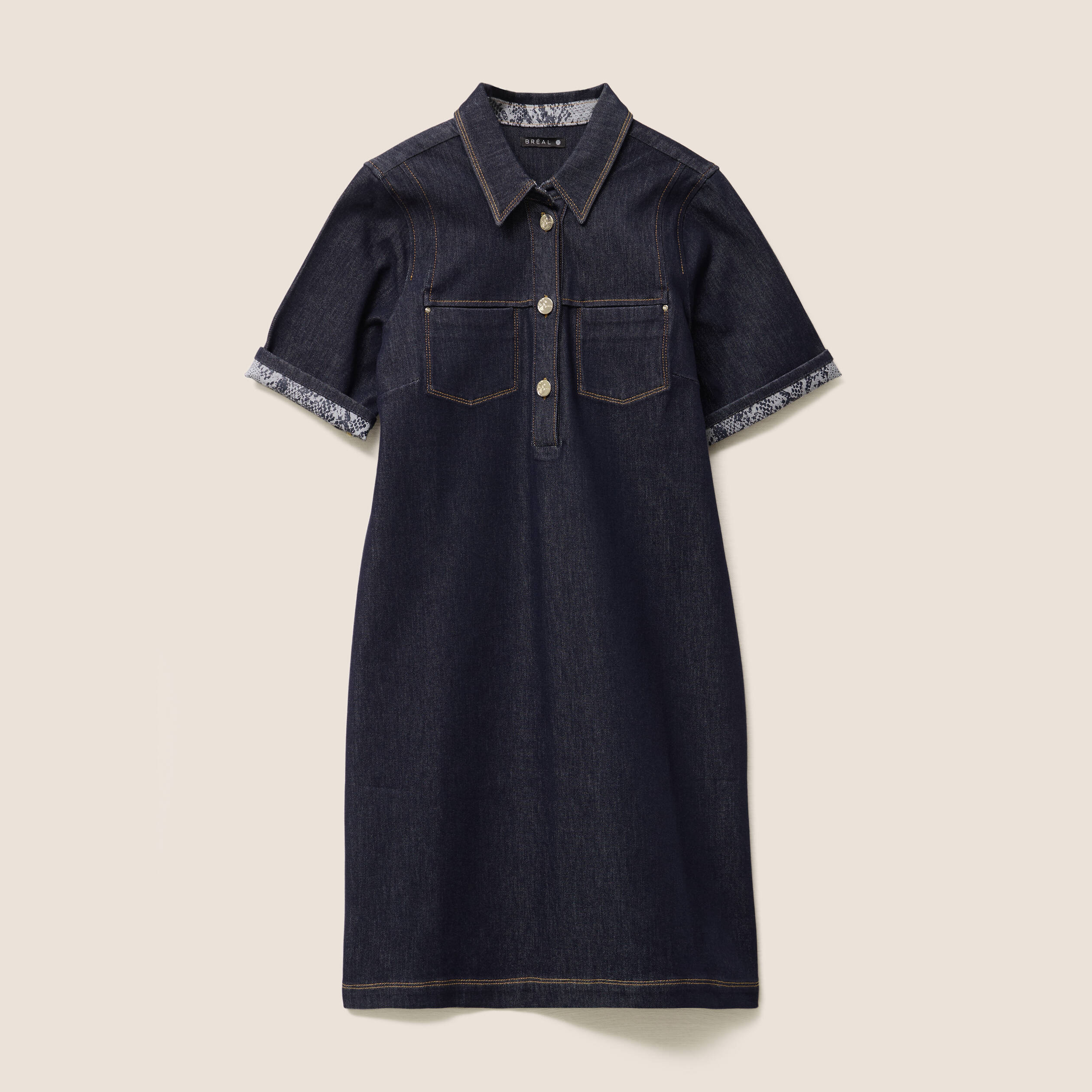 robe courte droite en jean col chemise denim brut femme robe courte droite en jean col chemise denim brut femme
