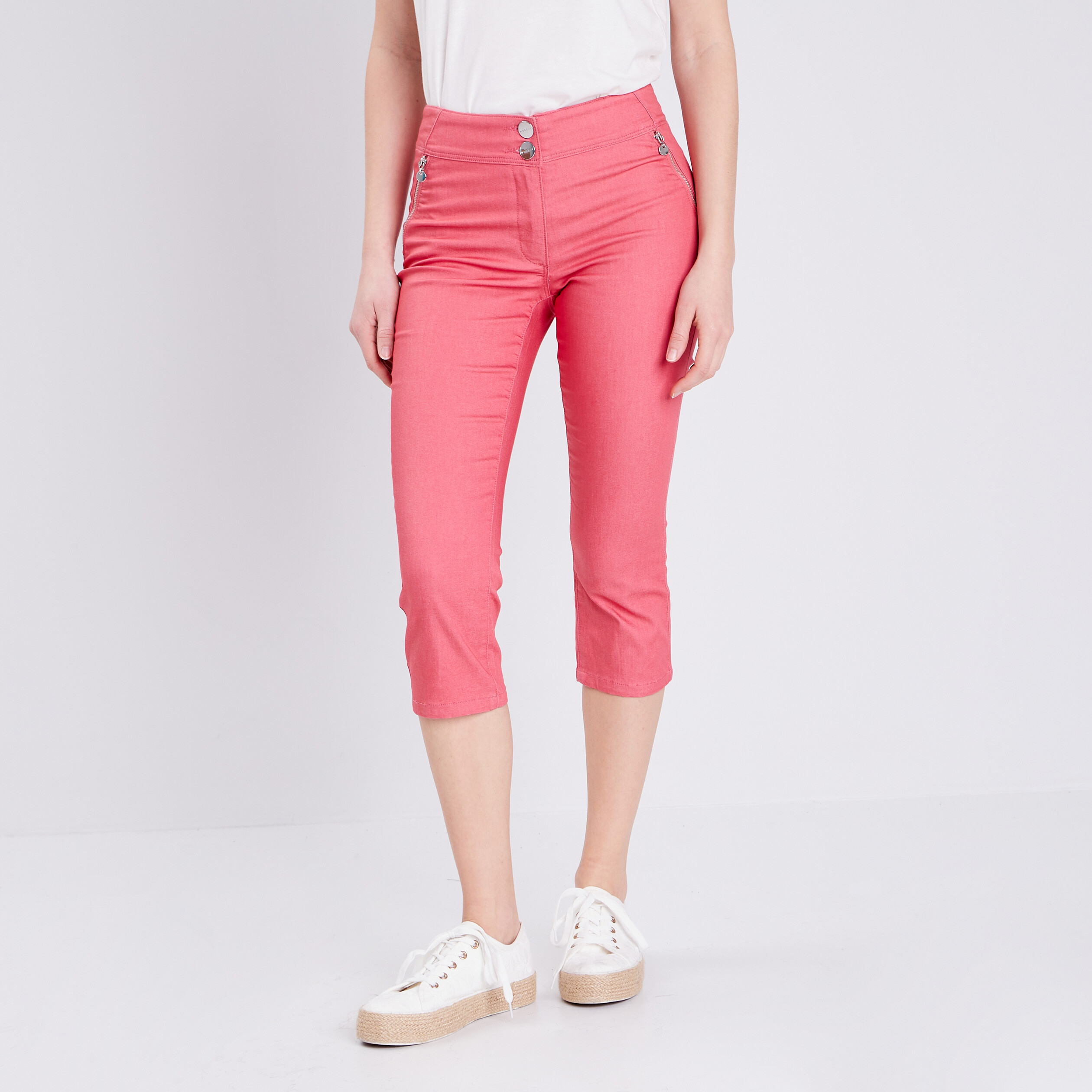 Pantacourt ajust&eacute; vieux rose femme