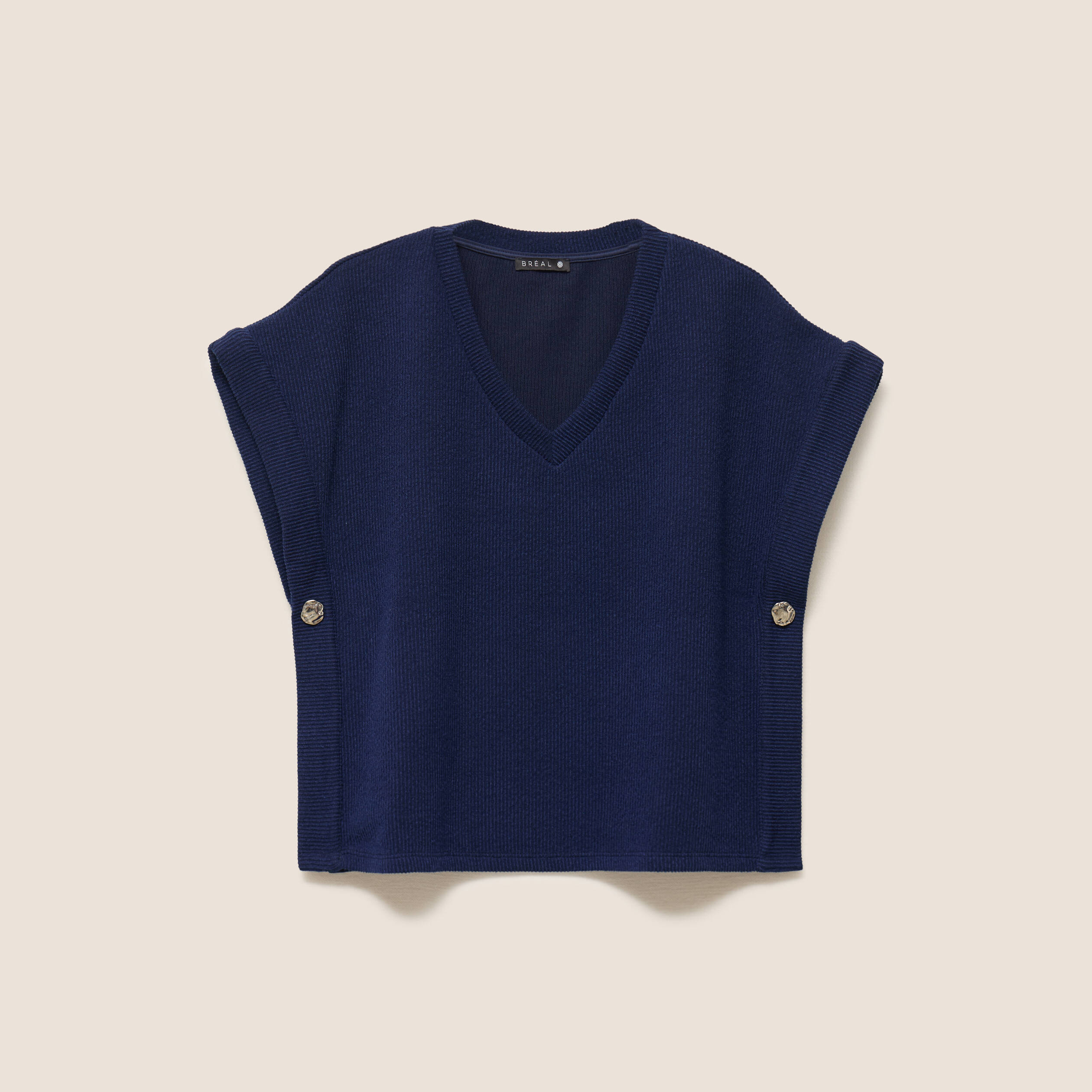 T-shirt sans manches bleu marine femme