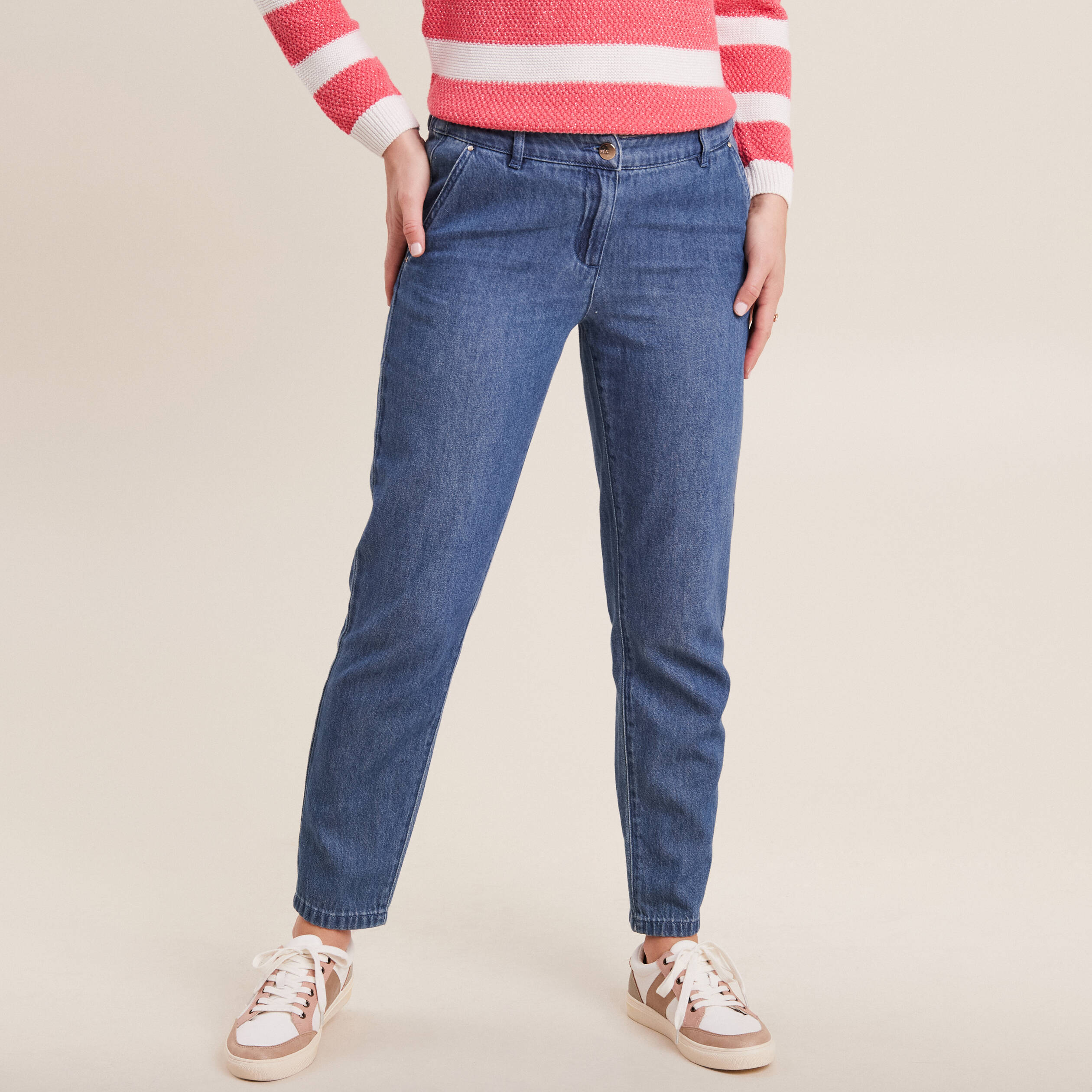 Pantalon chino jean best sale femme